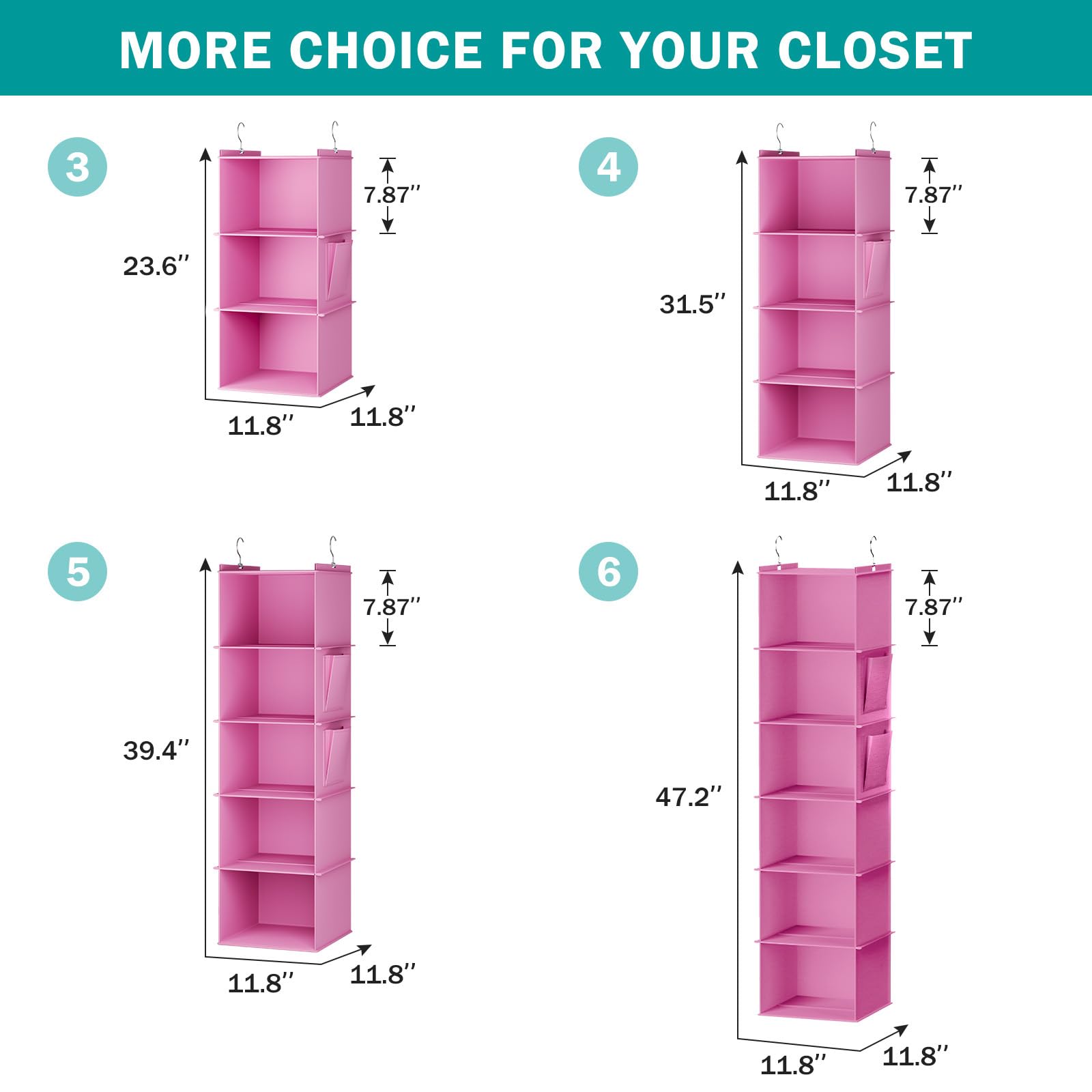 Hanging Closet Organizer and Storage (5 Count)