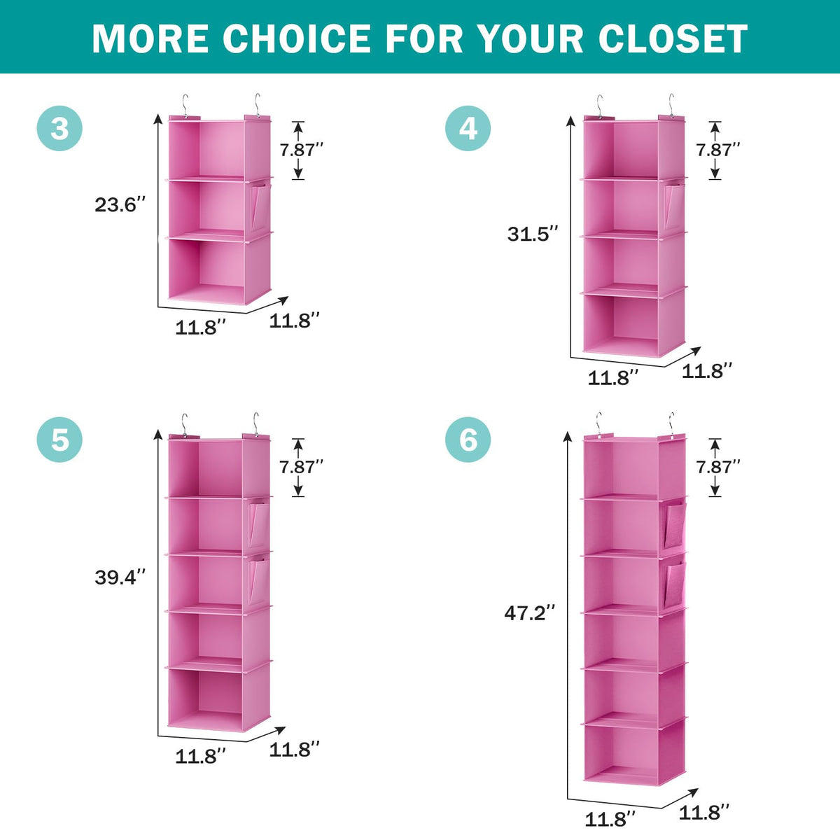 Hanging Closet Organizer and Storage (4 Count)