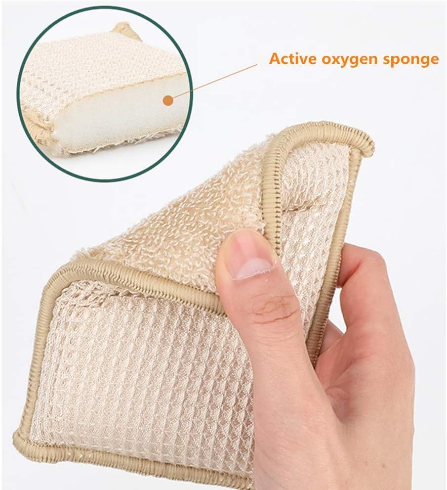 Bamboo Natural Kitchen Sponges Dish Sponge Cleaning Sponge Heavy Duty Scrub Sponge for Cleaning Kitchen and Household Green (8 Count)