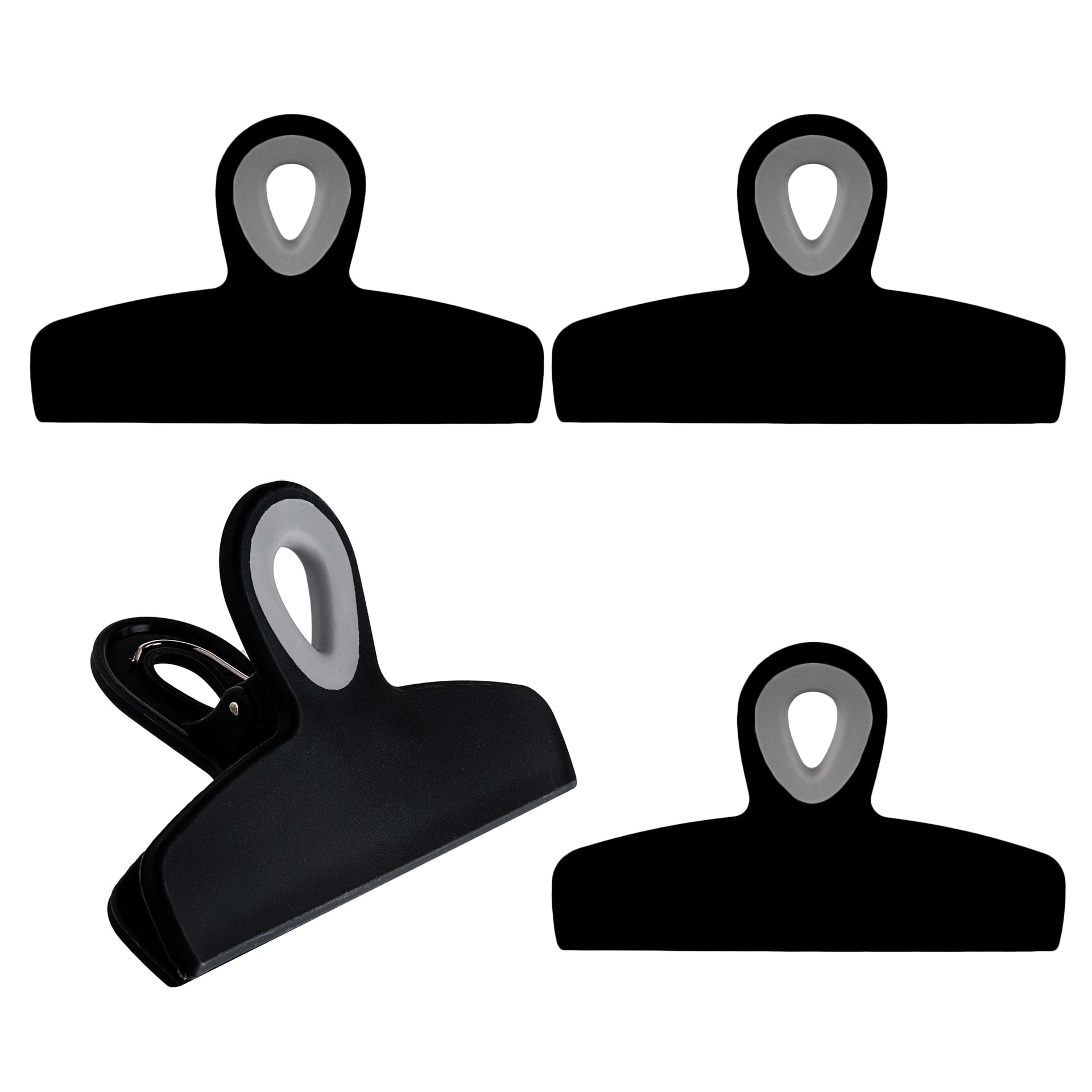 Bag Clips Heavy Duty Chip Clip and Refrigerator Magnet Clips for Food Storage with Air Tight Seal Grip (4 Count)