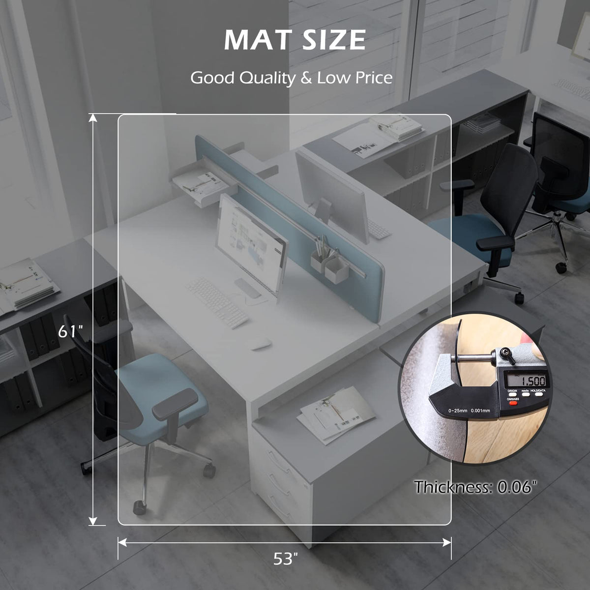 Office Chair Mat for Hard Floors