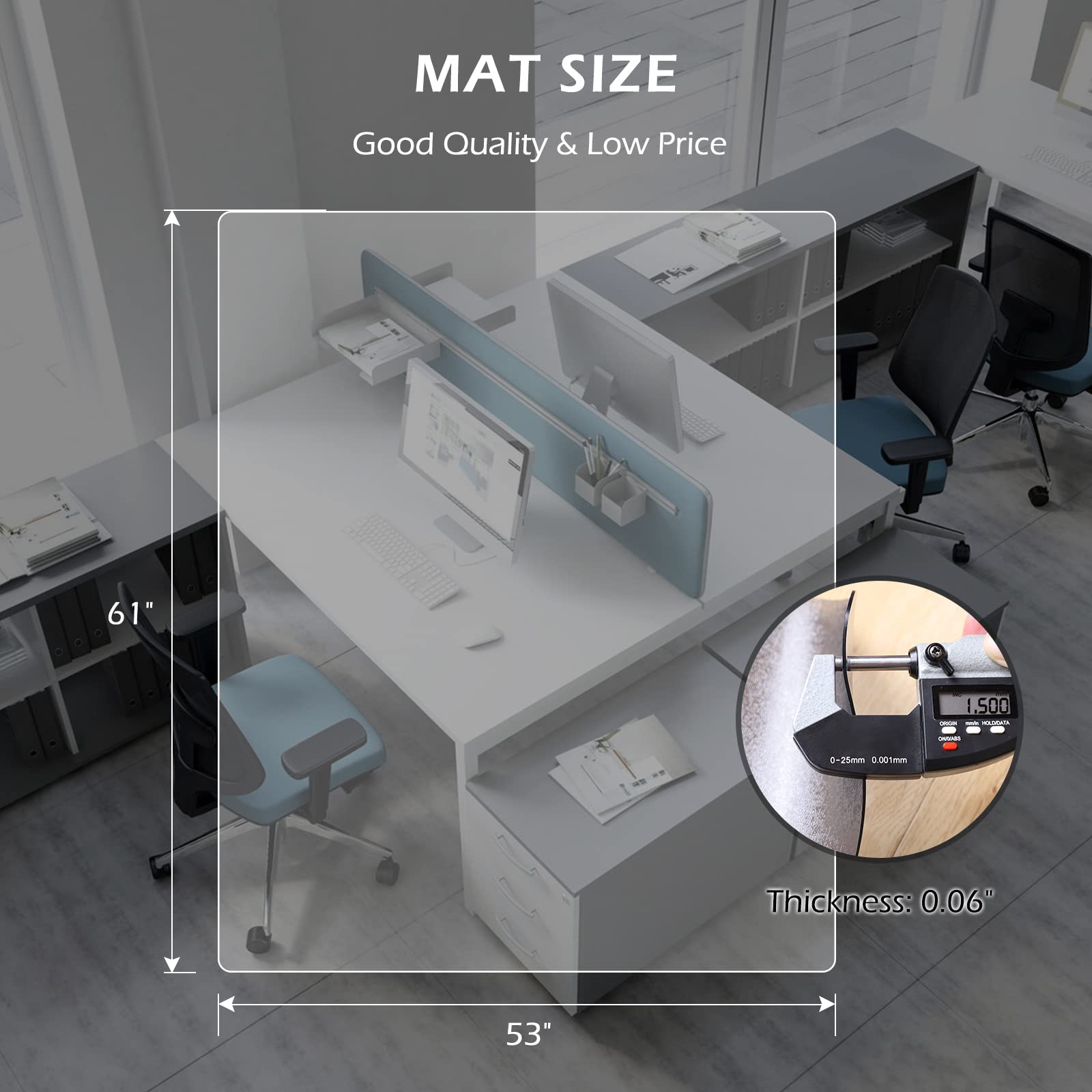 Office Chair Mat for Hard Floors
