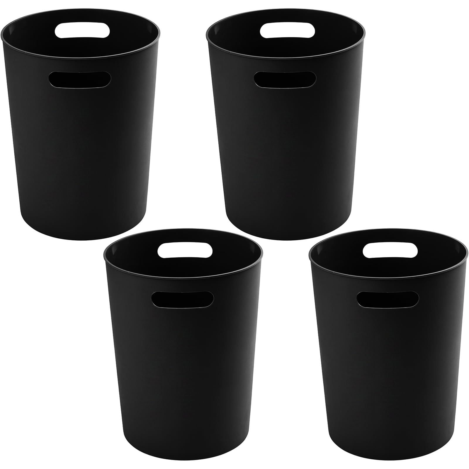 4 Pack Small Trash Can 3 Gallon Garbage Can Bathroom Bedroom Kitchen Black (4 Count)