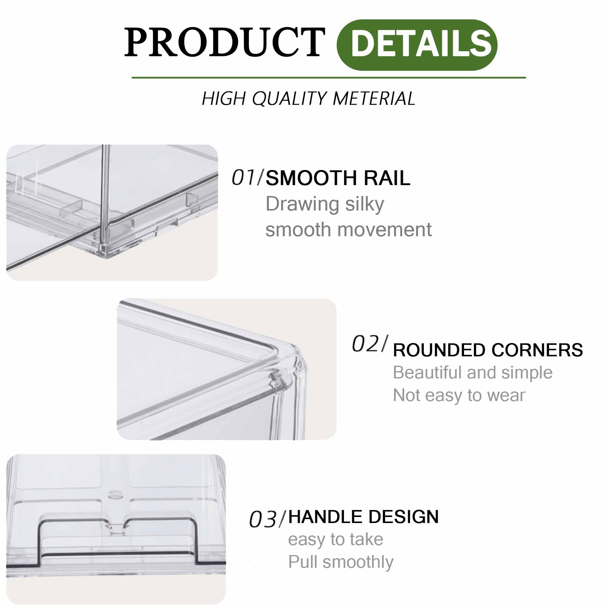2 Pack Stackable Clear Drawer Organizer (2 Count)