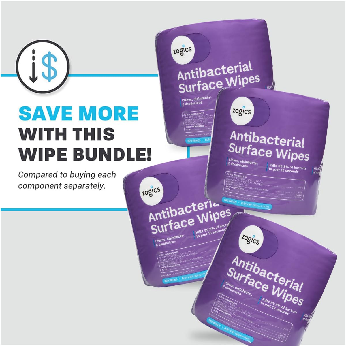 Antibacterial Disinfecting Wipes (4 Count)