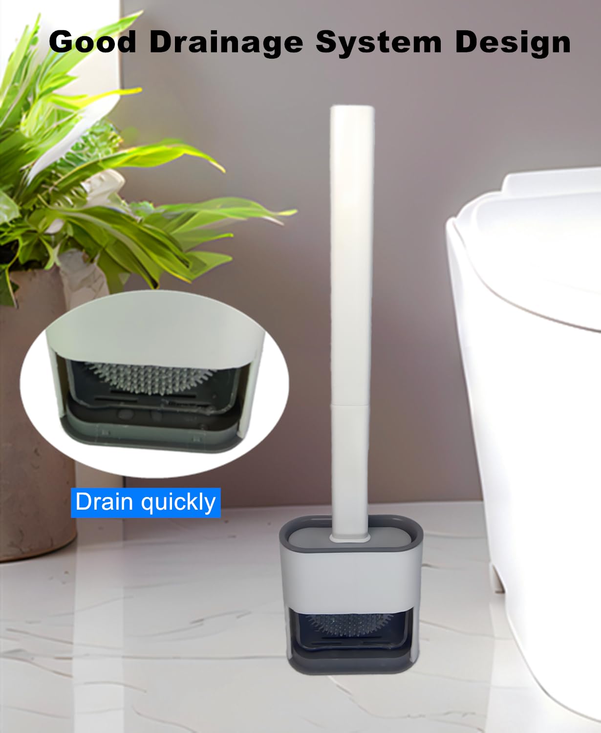 Toilet Brush with Holder Silicone Toilet Brush and Cleaning Brush for Household Bathroom Toliet Brush Set