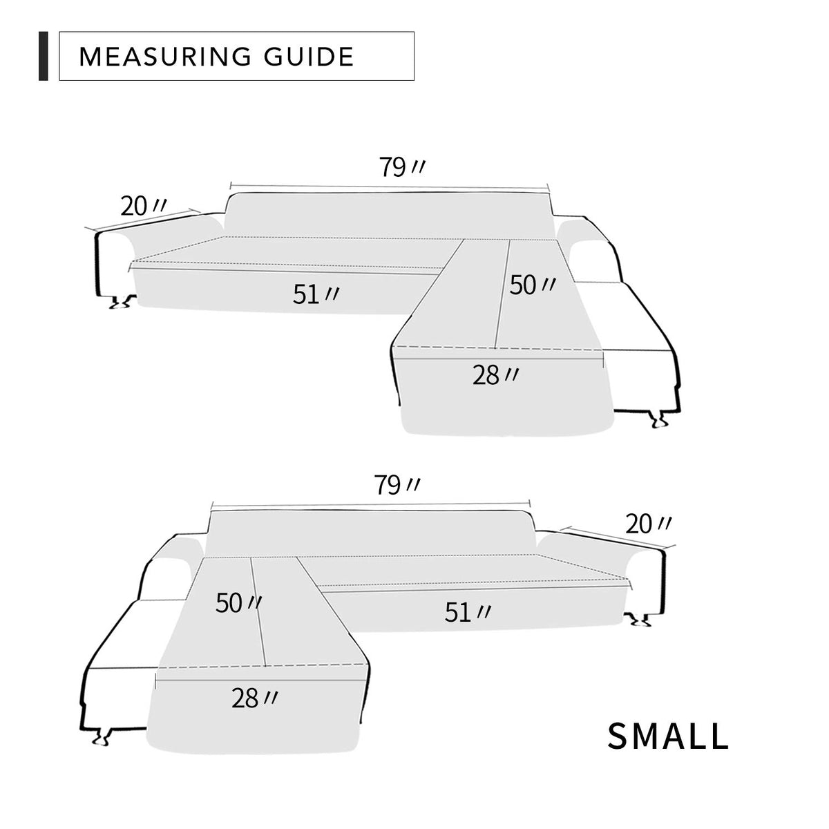 Reversible L Shape Sectional Couch Cover