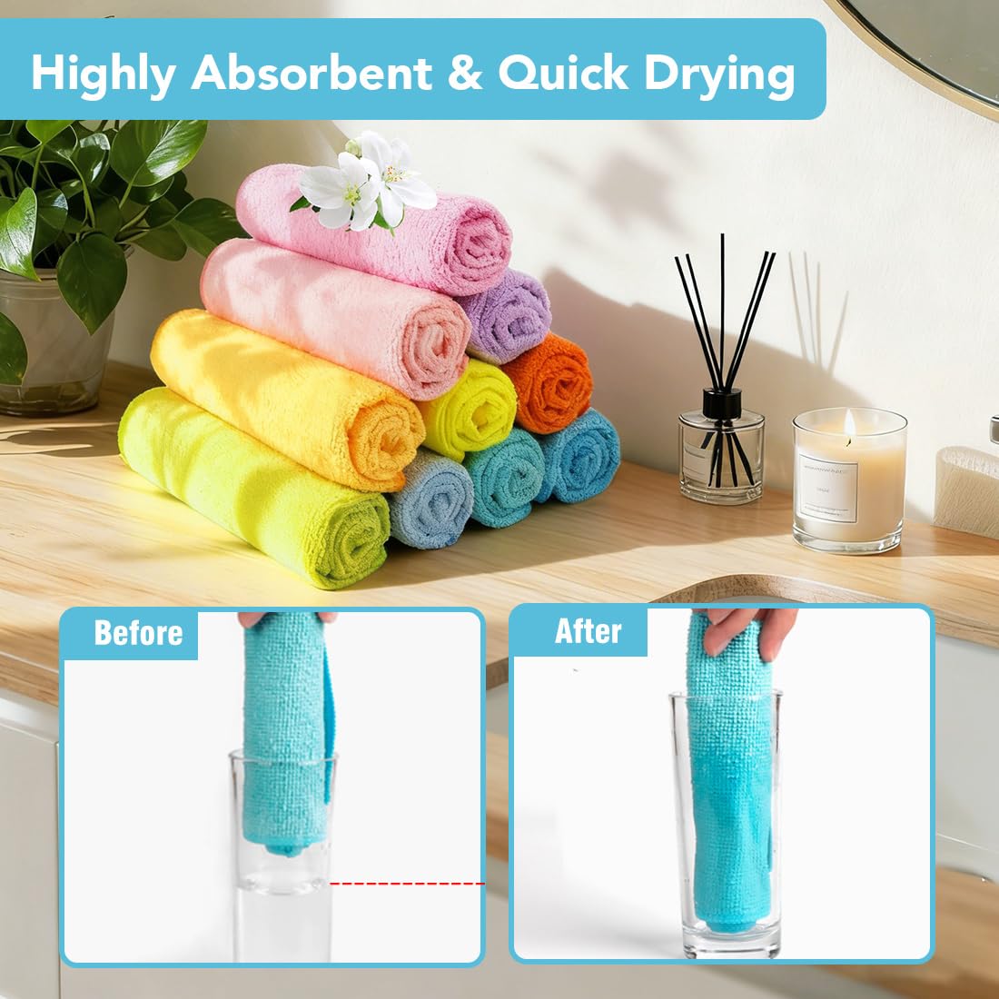 Wash Cloths Face Towels 12x12 Inch 10 Pack (10 Count)