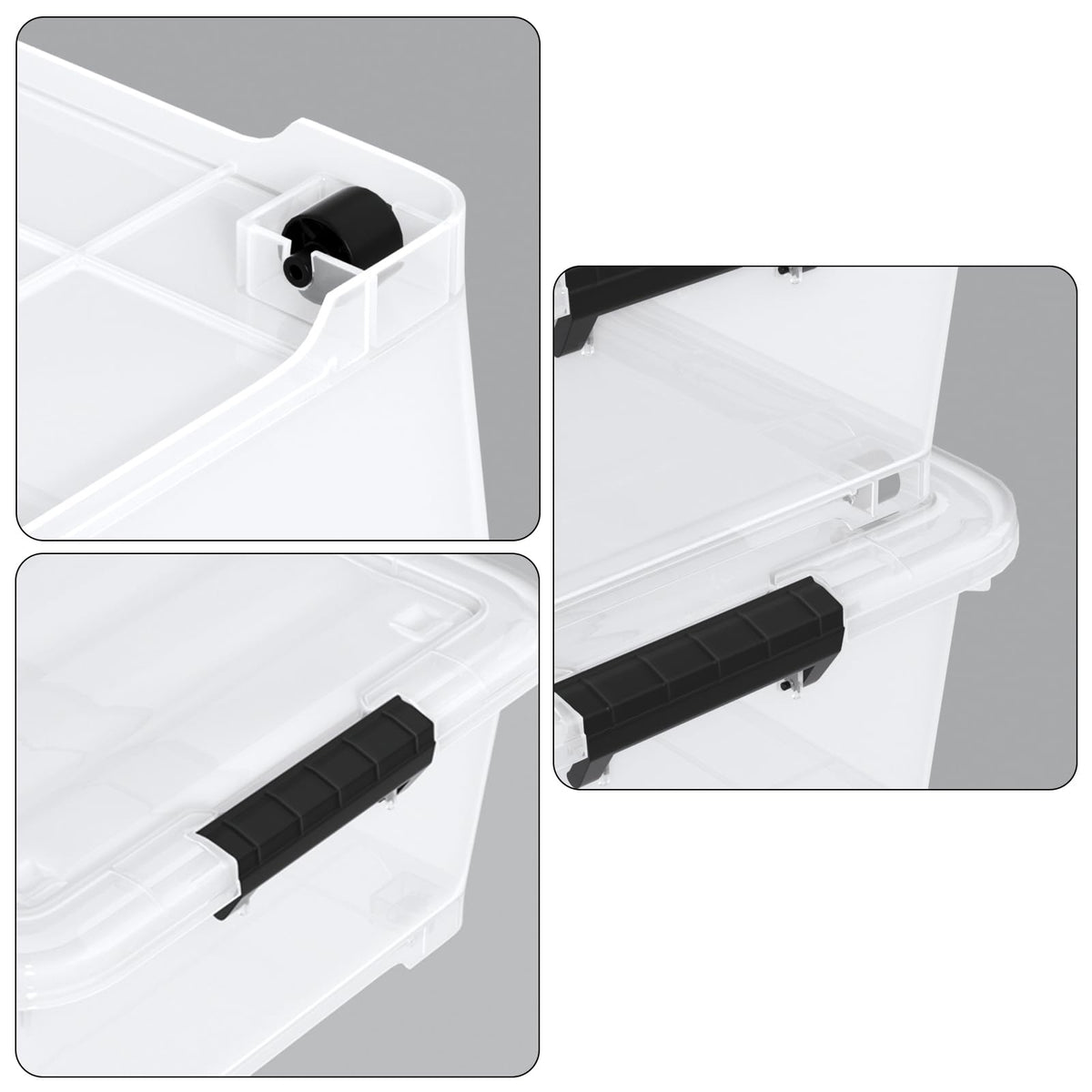 25 Quart Clear Under Bed Storage Container with Wheels (4 Count)
