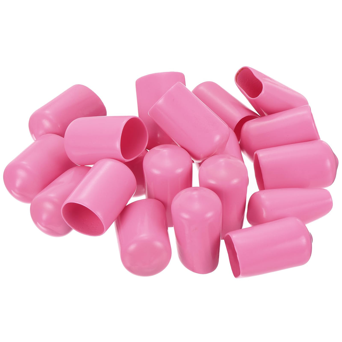 20pcs Rubber End Caps 13mm ID Vinyl PVC Round Tube Bolt Cap Cover Screw Thread Protectors Pink