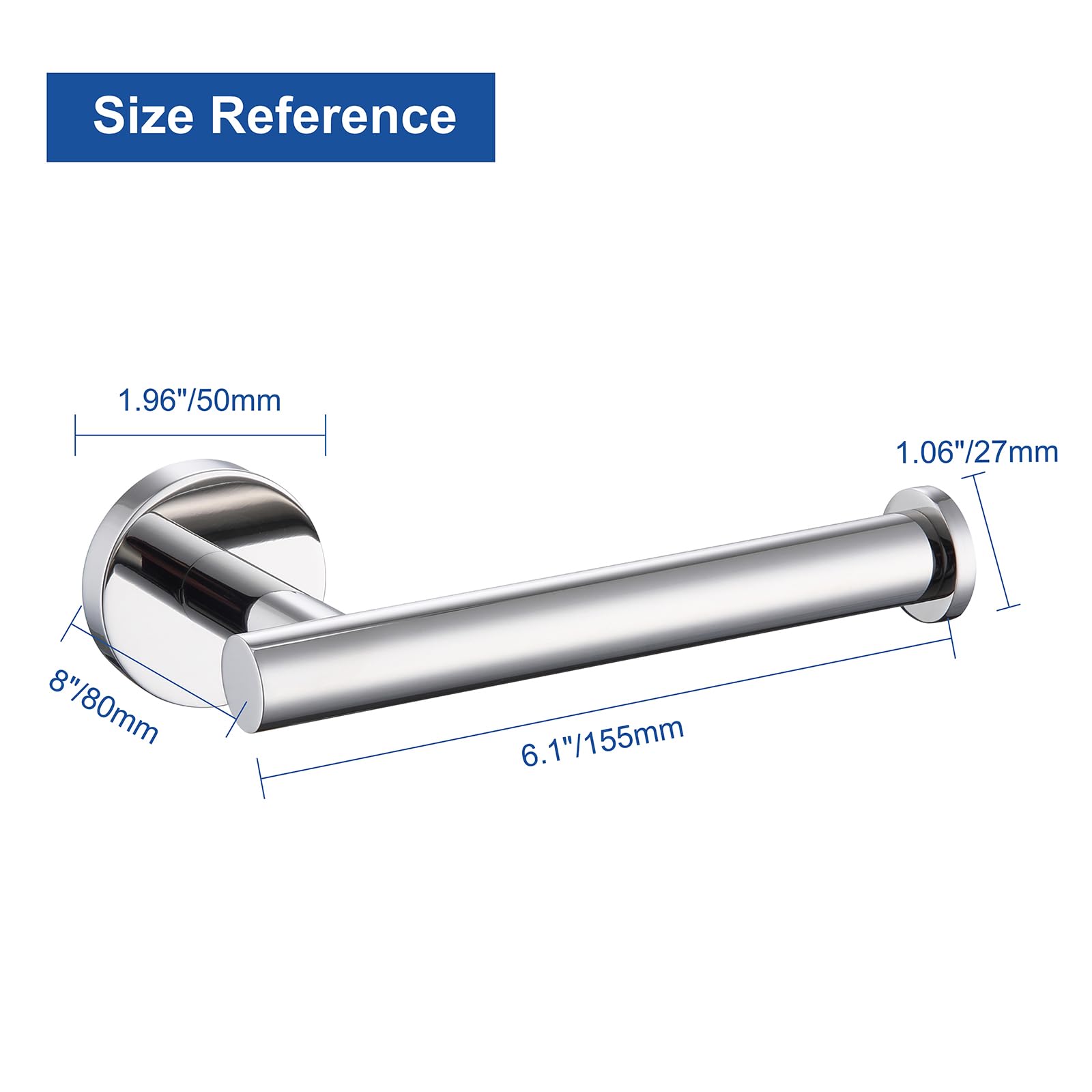 Polished Chrome Toilet Paper Holder SUS304 Stainless Steel