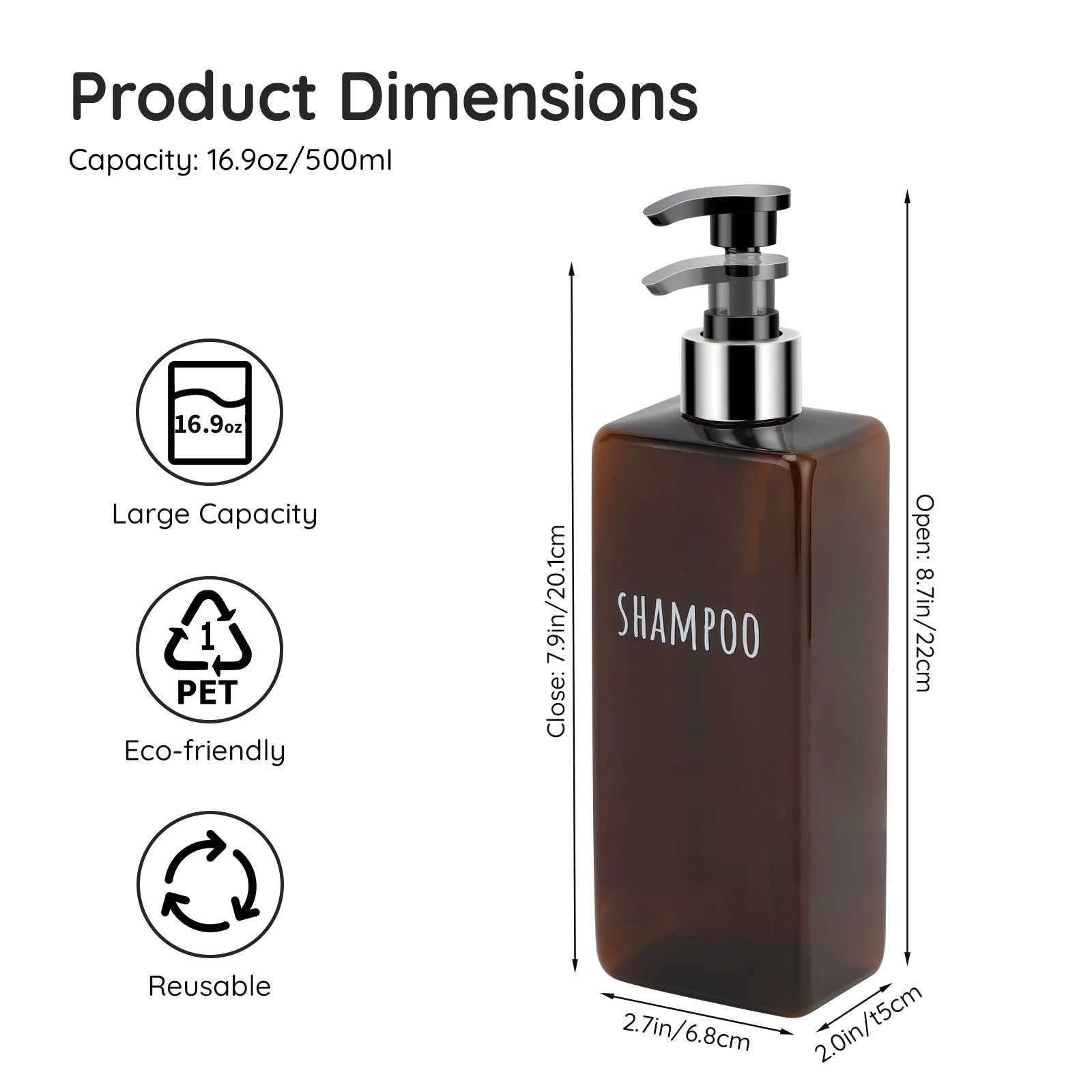 Shampoo and Conditioner Dispenser (3 Count)