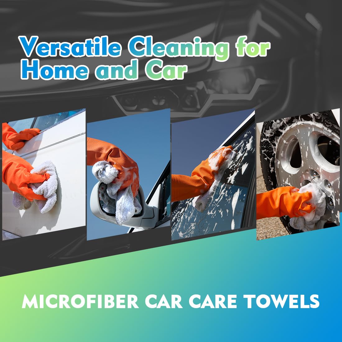 White Microfiber Cleaning Cloth 20 Pack 11.5 x 11.5 inch Microfiber Towels for Cars Ultra Absorbent Car Washing Cloth Lint Free Streak Free Cleaning Rags for Car (20 Count)