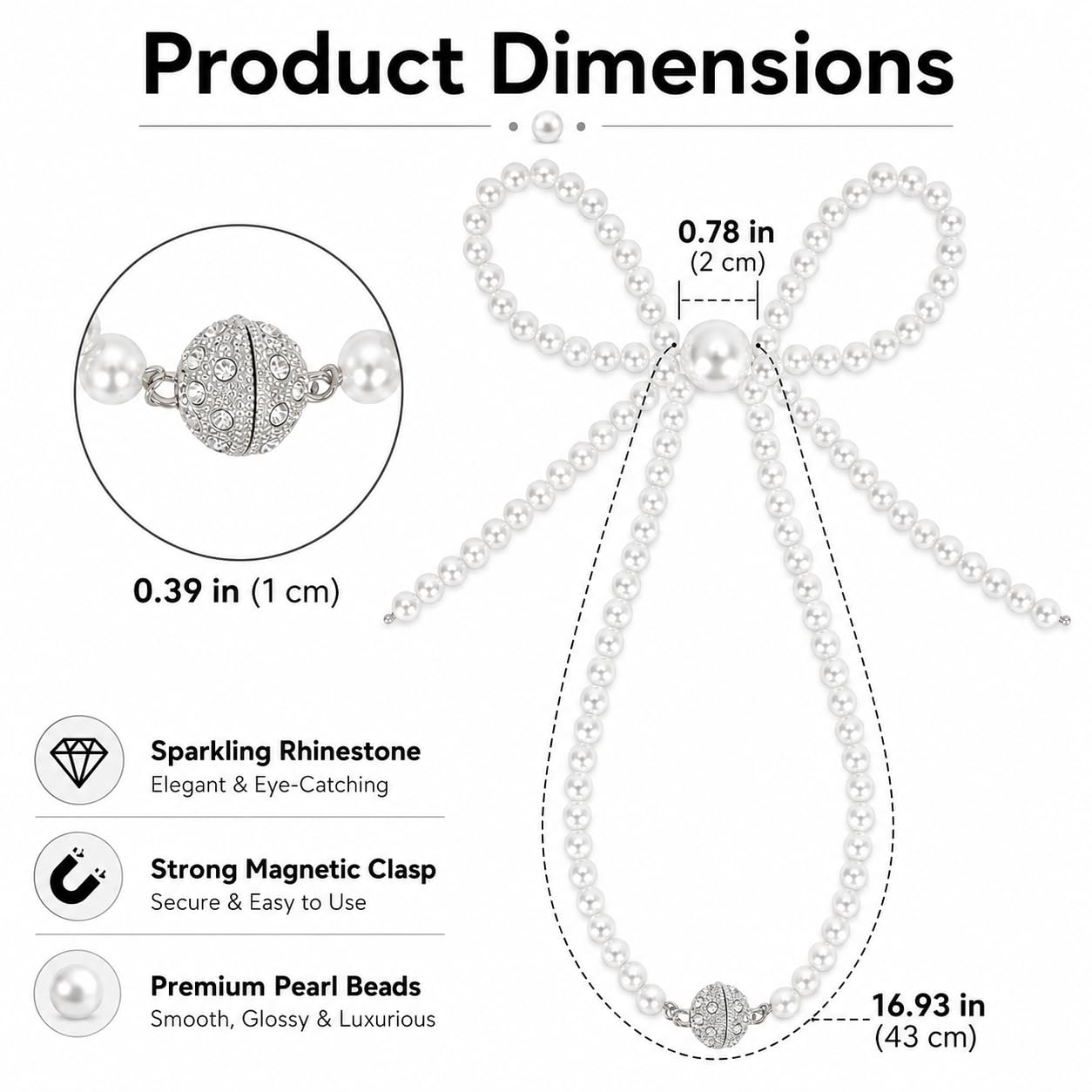 Pearl Bow Magnetic Curtain Tiebacks 2 Pack (2 Count)