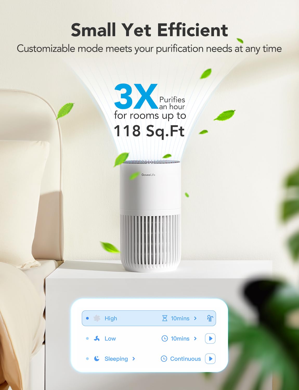 Smart Mini Air Purifier for Bedroom