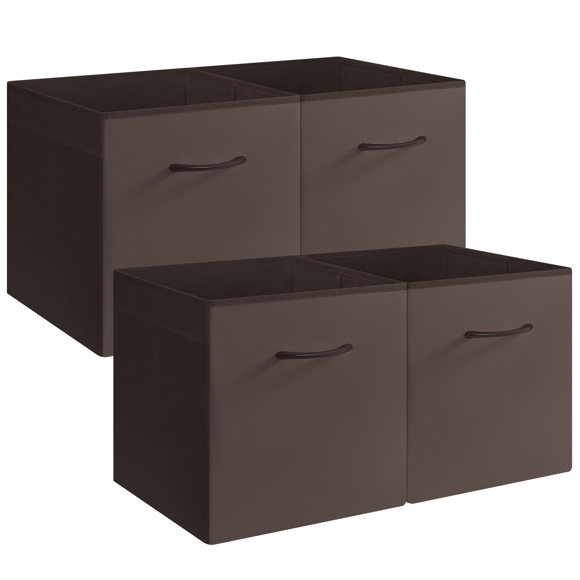13x13 Leather Cube Storage Bins (4 Count)
