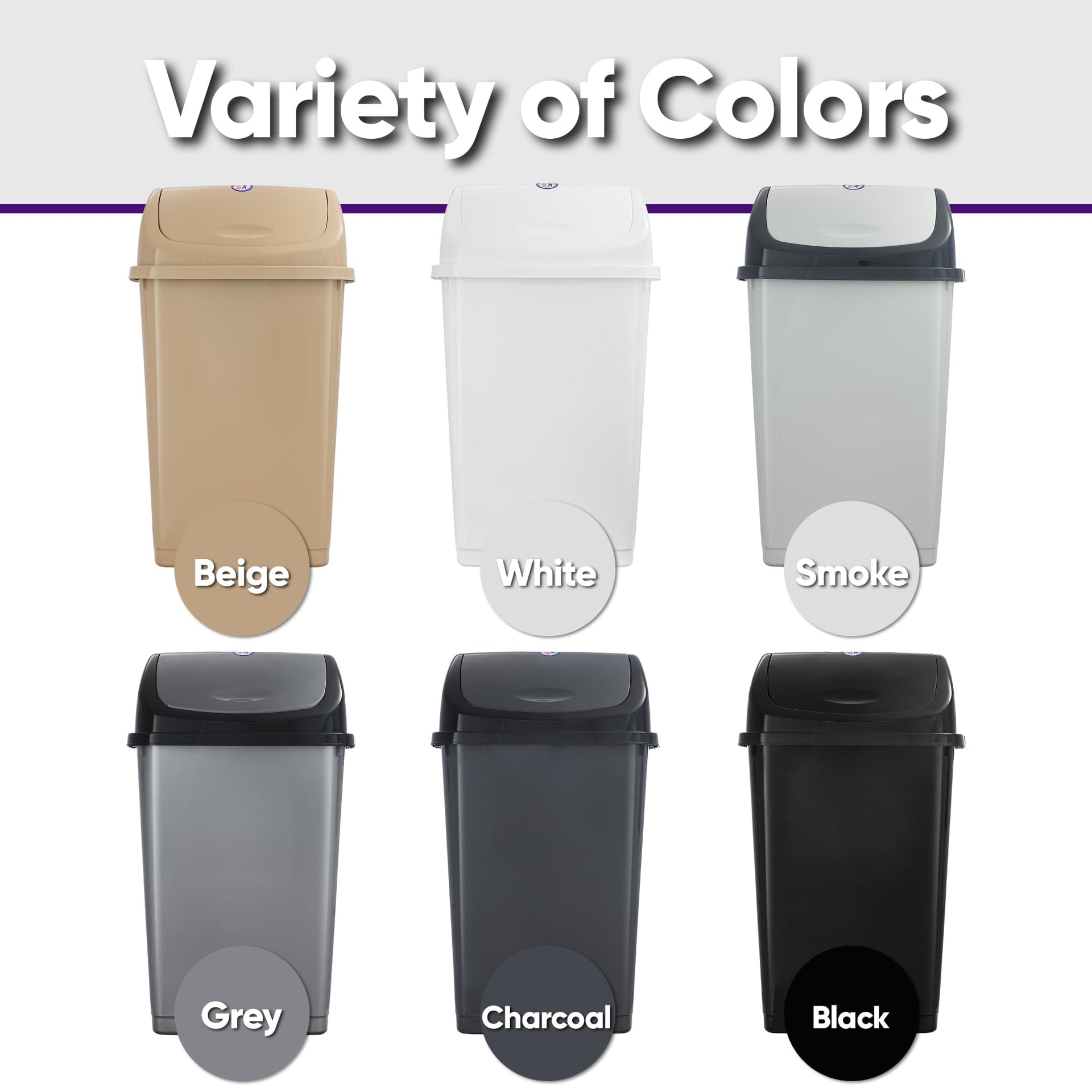 Kitchen Trash Can 13 Gallon with Swing Lid