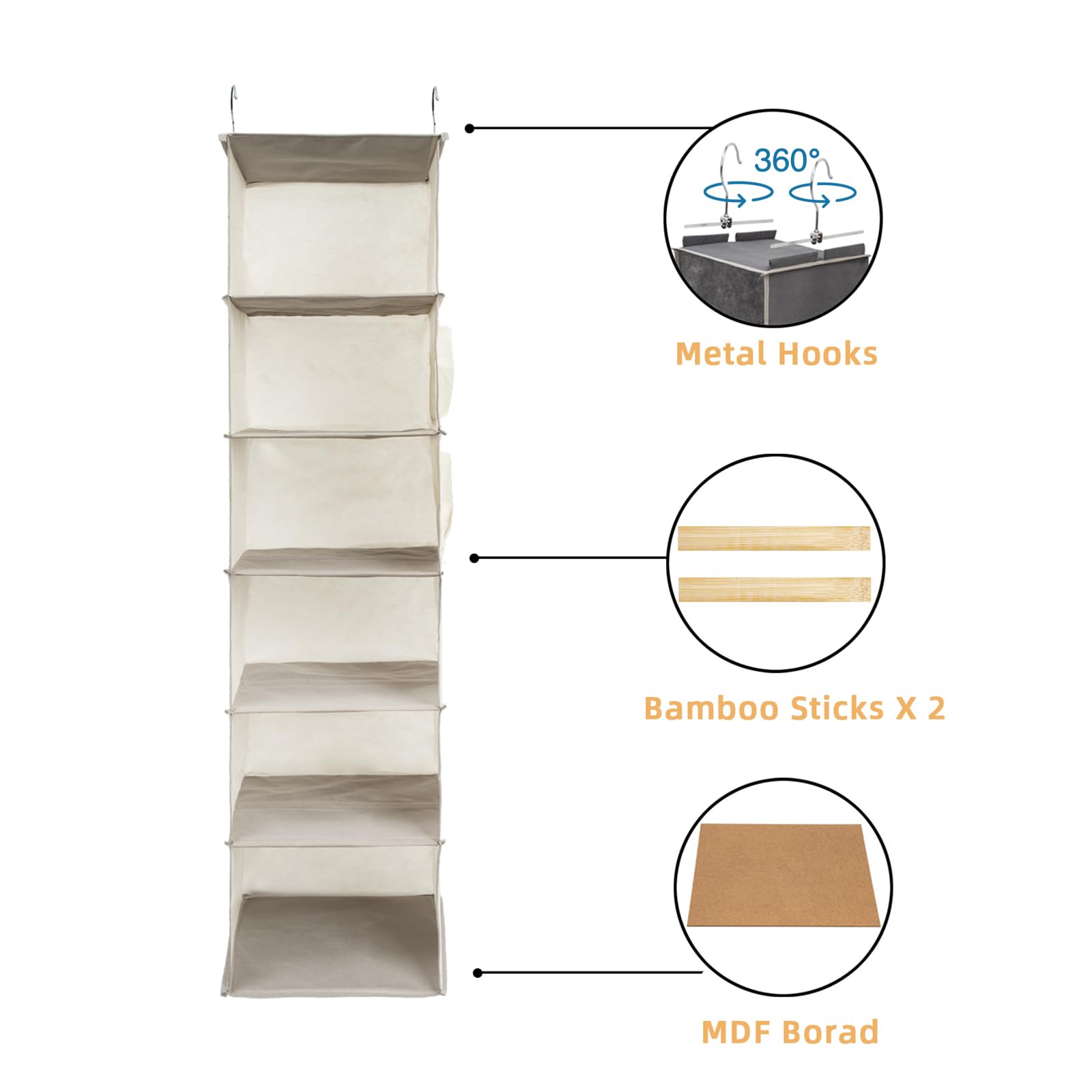 2 Packs Hanging Closet Organizer (2 Count)