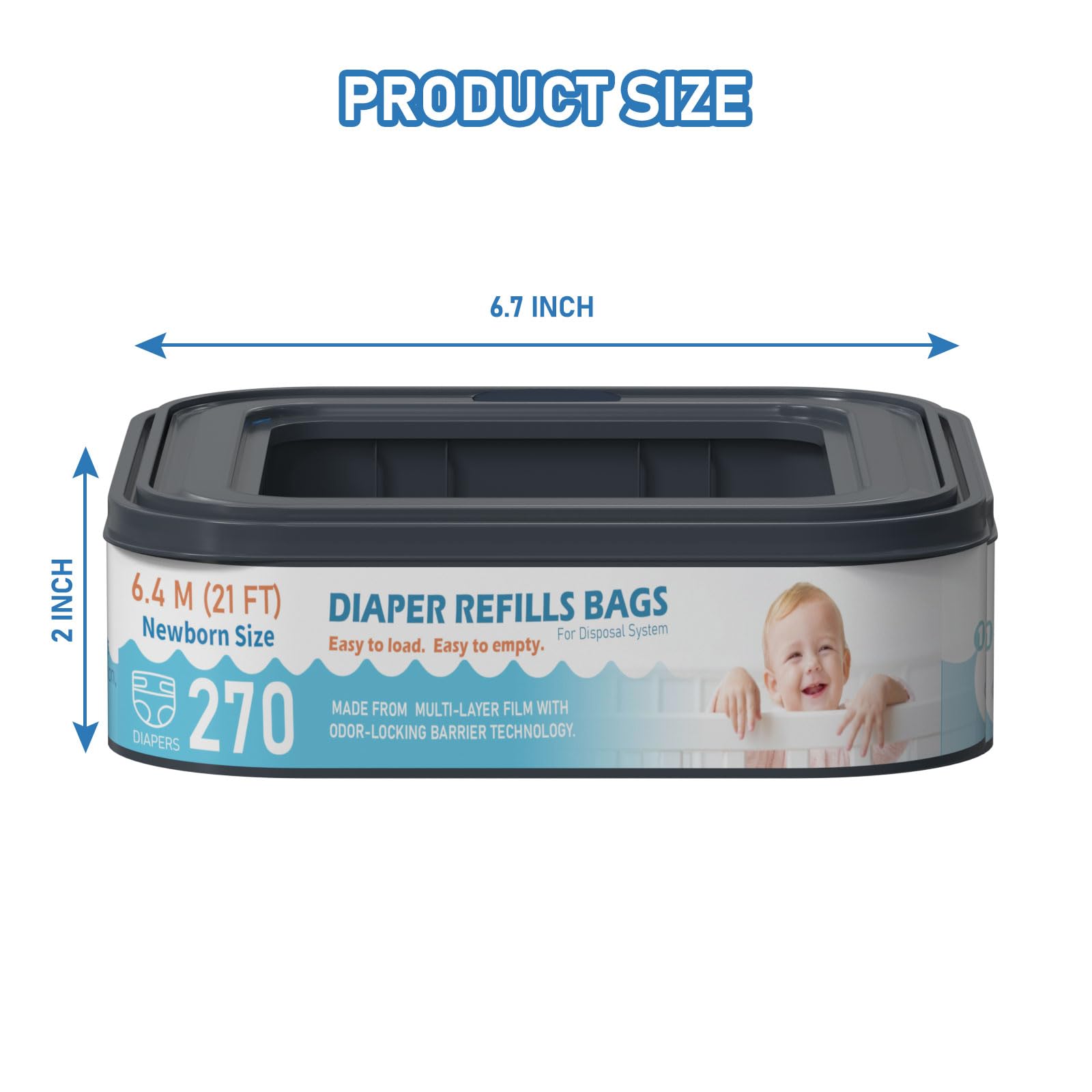 Standard Square Refills Disposal Bags Refill Compatible with Diaper Genie Classic
