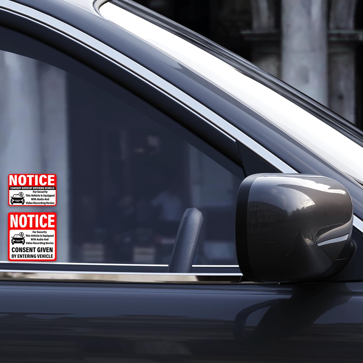 Pack 18 Pcs Notice Audio and Video Recording Sticker for House Vehicles Indoor Outdoor Window Caution Labels Warning Security Signs Bumper Stickers Vinyl Decals Home Accessories (18 Count)