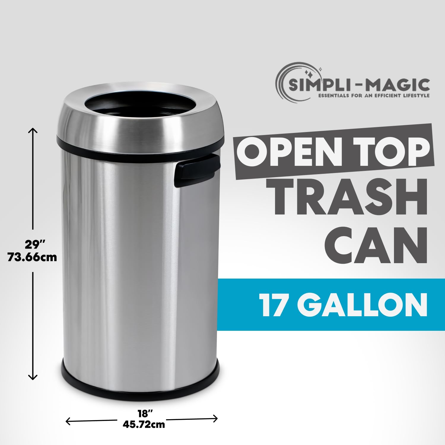 65 Liter Open Top Trash Can