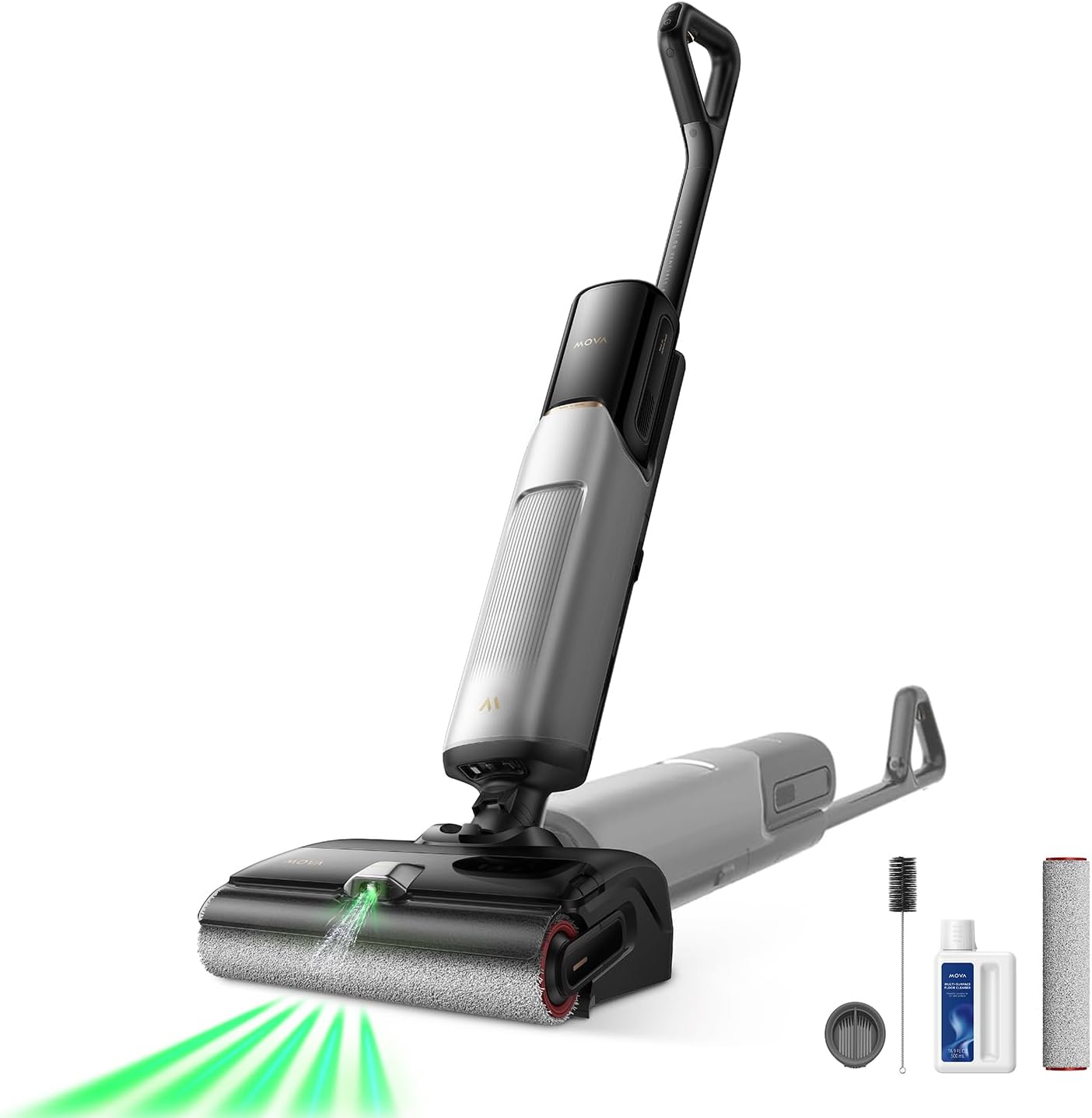 Mova X4 Pro Wet Dry Vacuum Cleaner, 20000Pa Cordless Vacuum Mop with Zero Tangle, Hot Water Mopping for Sticky Messes,194℉ Hot Air Self Drying, 180° Lie Flat, Push-in Charging Station, LED Display - ModHome Supplies