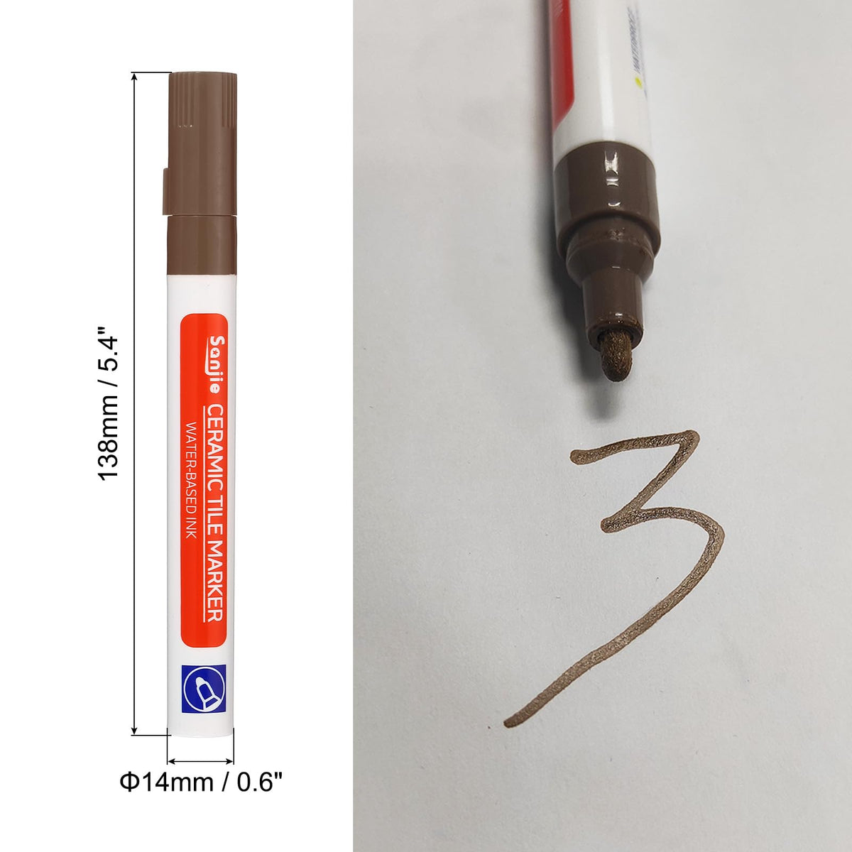 Grout Pen 4 Pack Dark Brown Tile Marker Waterproof Grout Sealer Pen Tile Repair Pens Paint Pens for Wall Floor Bathroom Kitchen Refresh (4 Count)