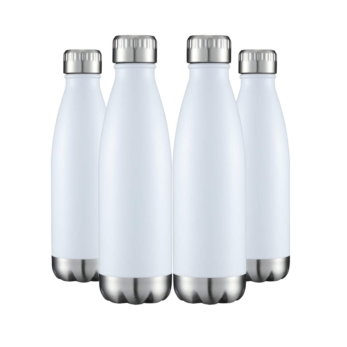 17oz Stainless Steel Water Bottles Bulk (4 Count)