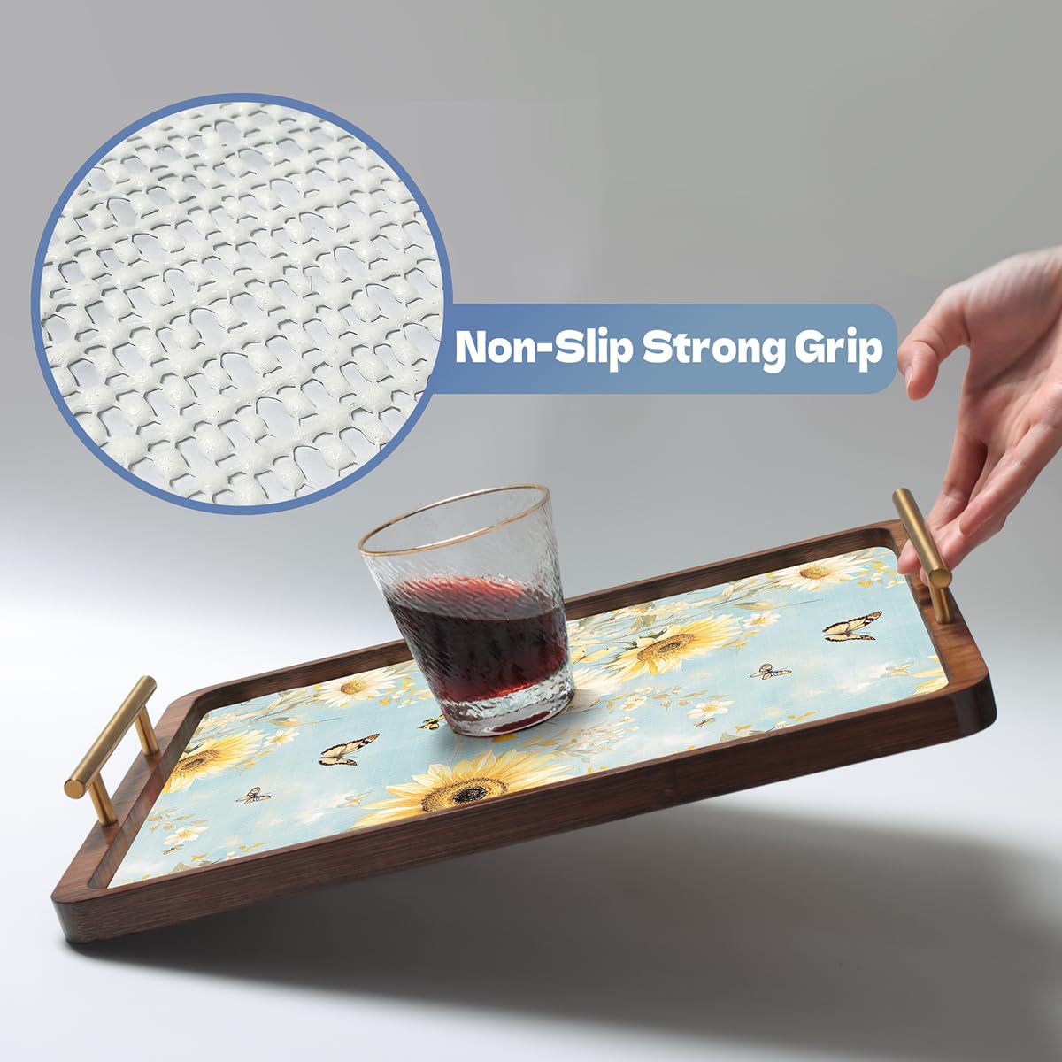 Floral Shelf Liner Non Adhesive Kitchen Drawer Liner 12in x 10ft (14.172 Sq Ft)