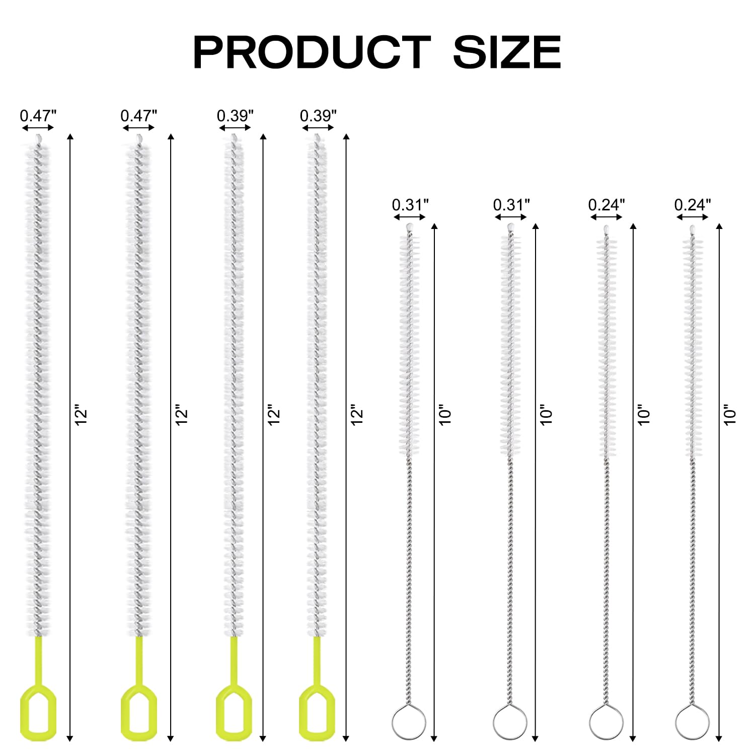 8 Pieces Straw Cleaner Brush Set for Cleaning Straws (8 Count)