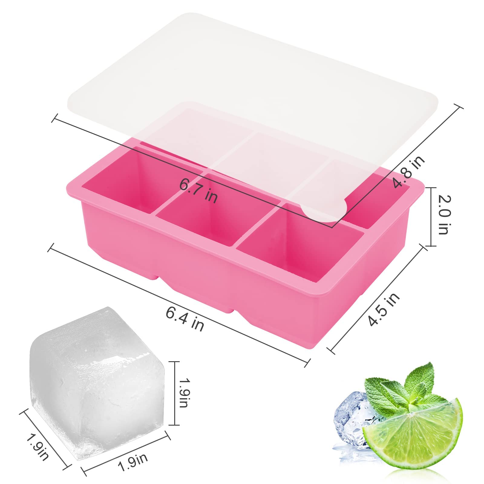 Silicone Ice Cube Trays 3 Pack (3 Count)