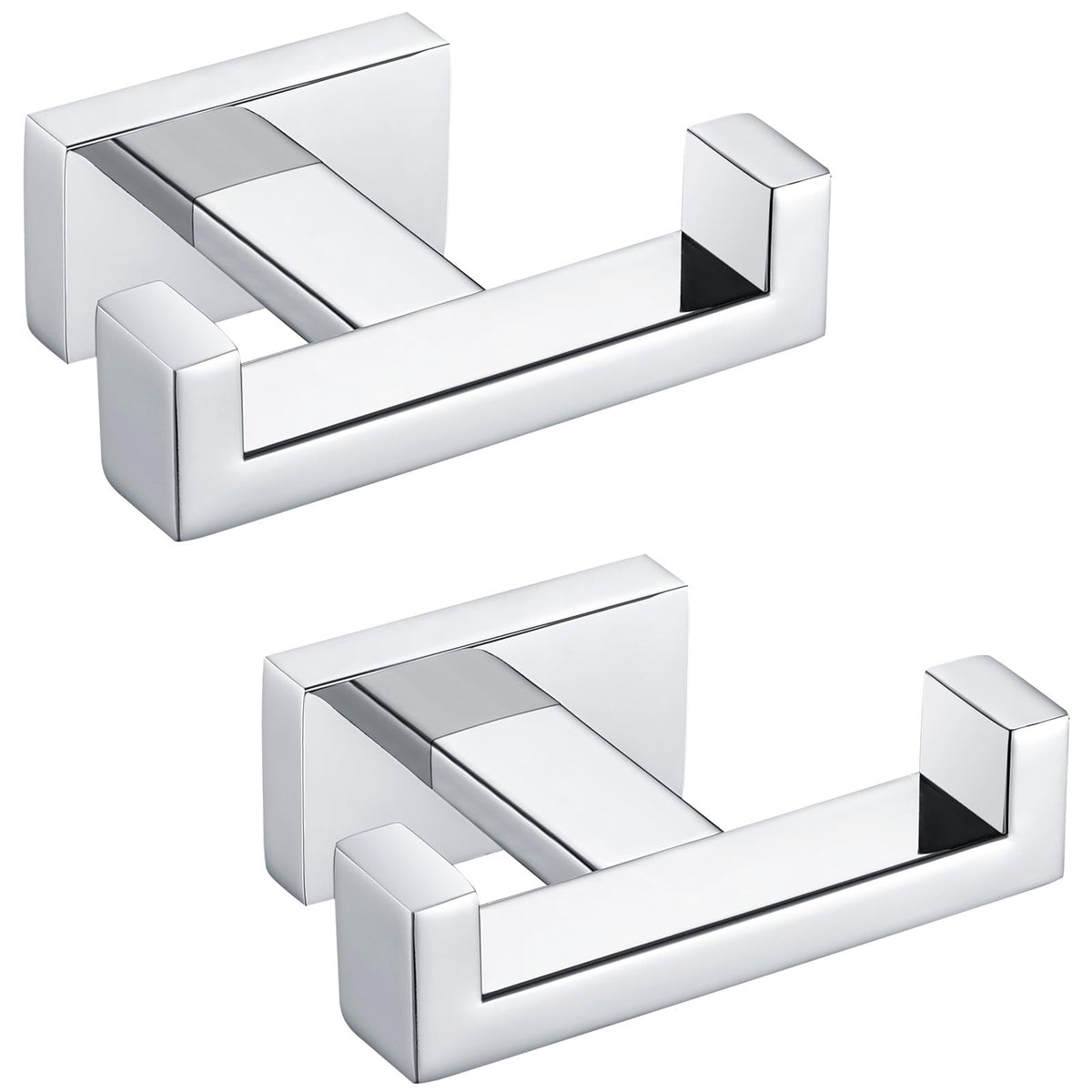 Double Towel Hooks Polished Chrome (2 Count)