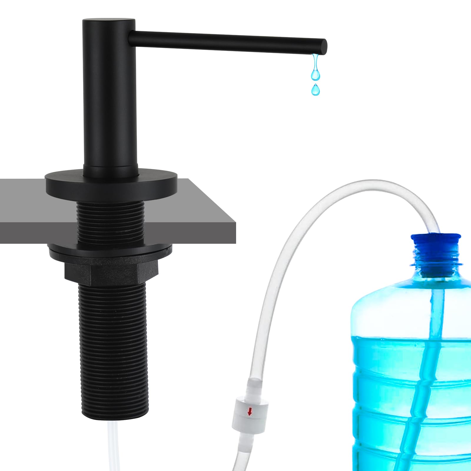 Upgraded Matte Black Soap Dispenser for Kitchen Sink