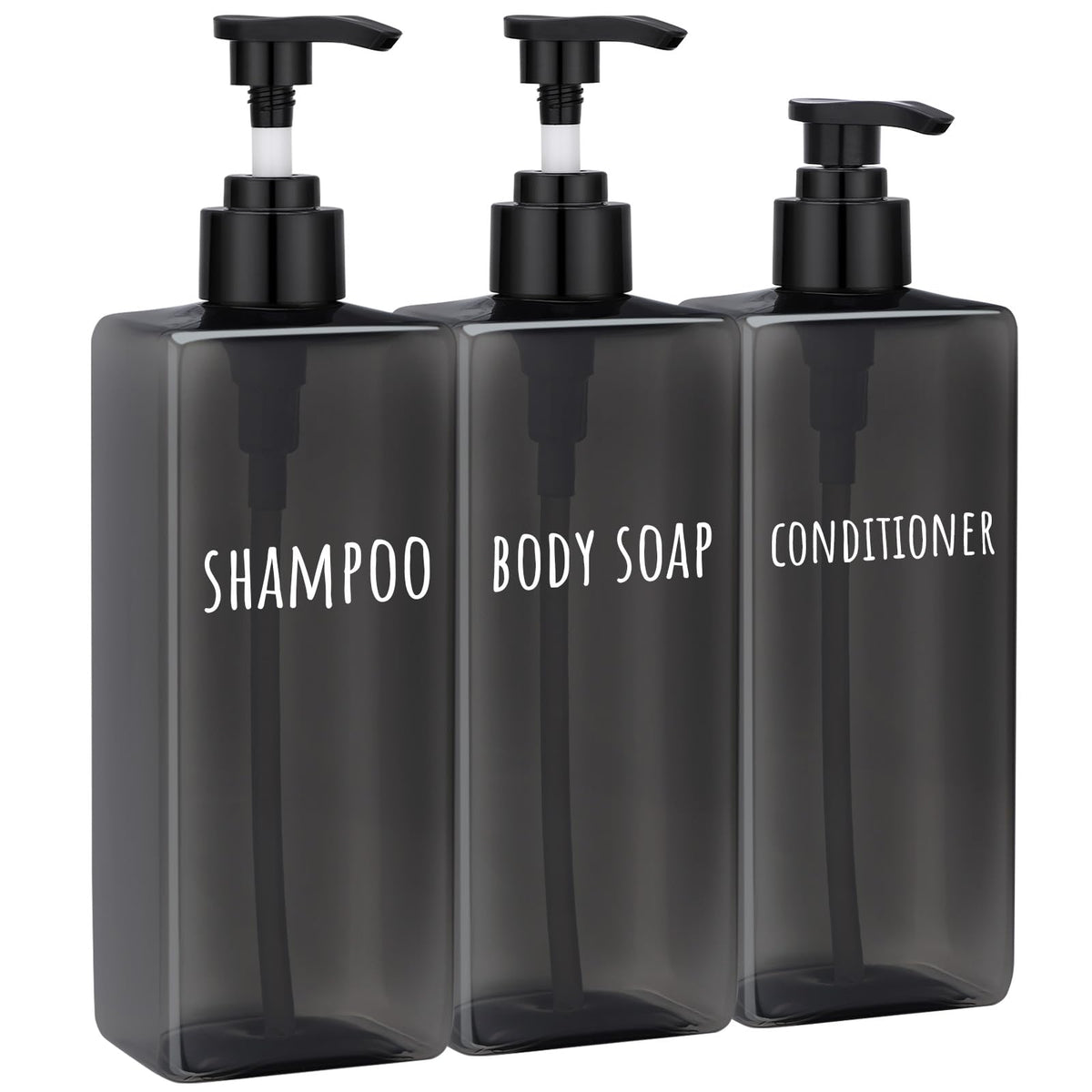 16.9oz Black Shampoo and Conditioner Dispenser (3 Count)