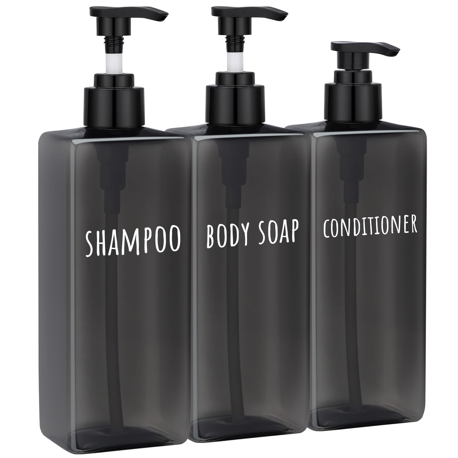 16.9oz Black Shampoo and Conditioner Dispenser (3 Count)