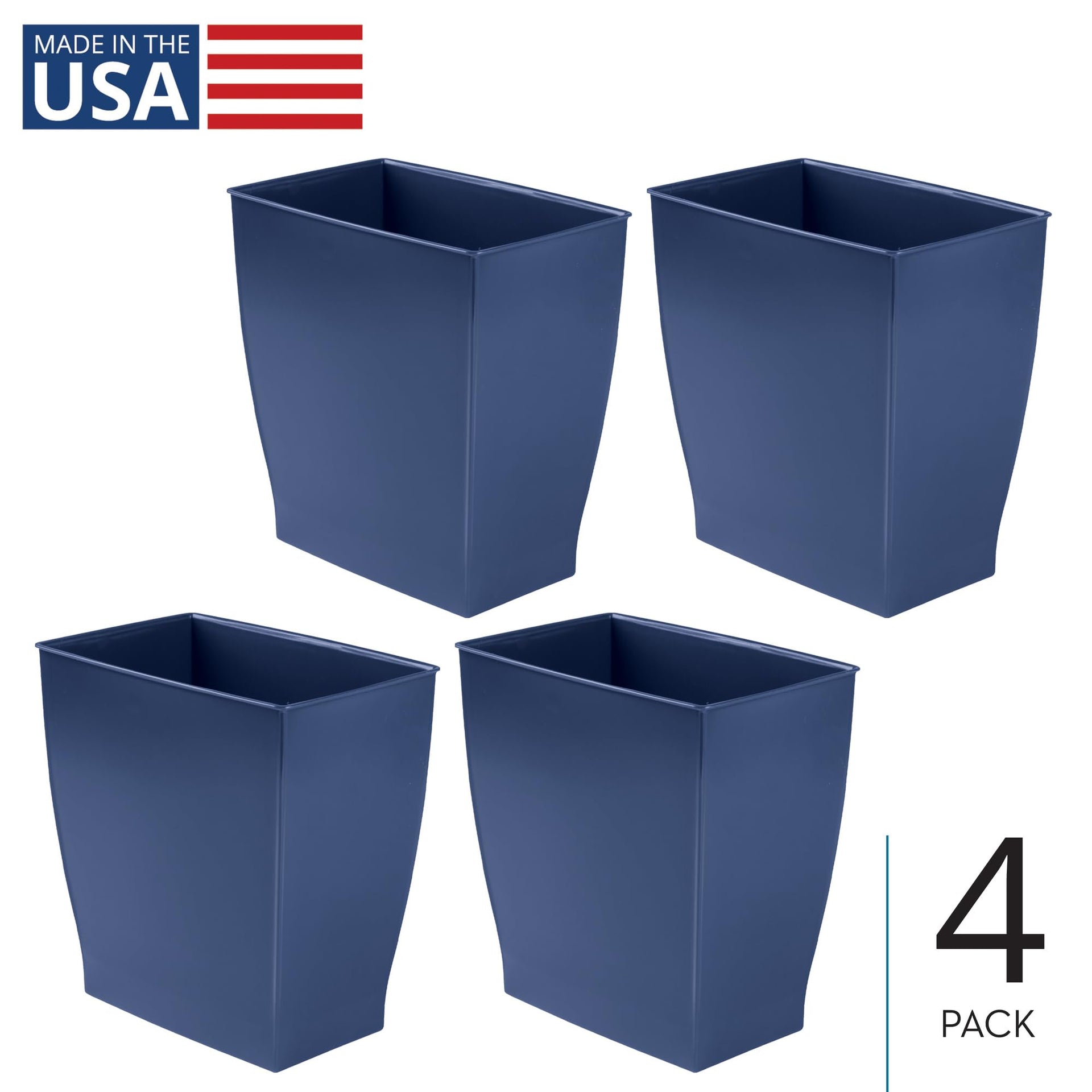 Small Plastic Bathroom Trash Can (4 Count)