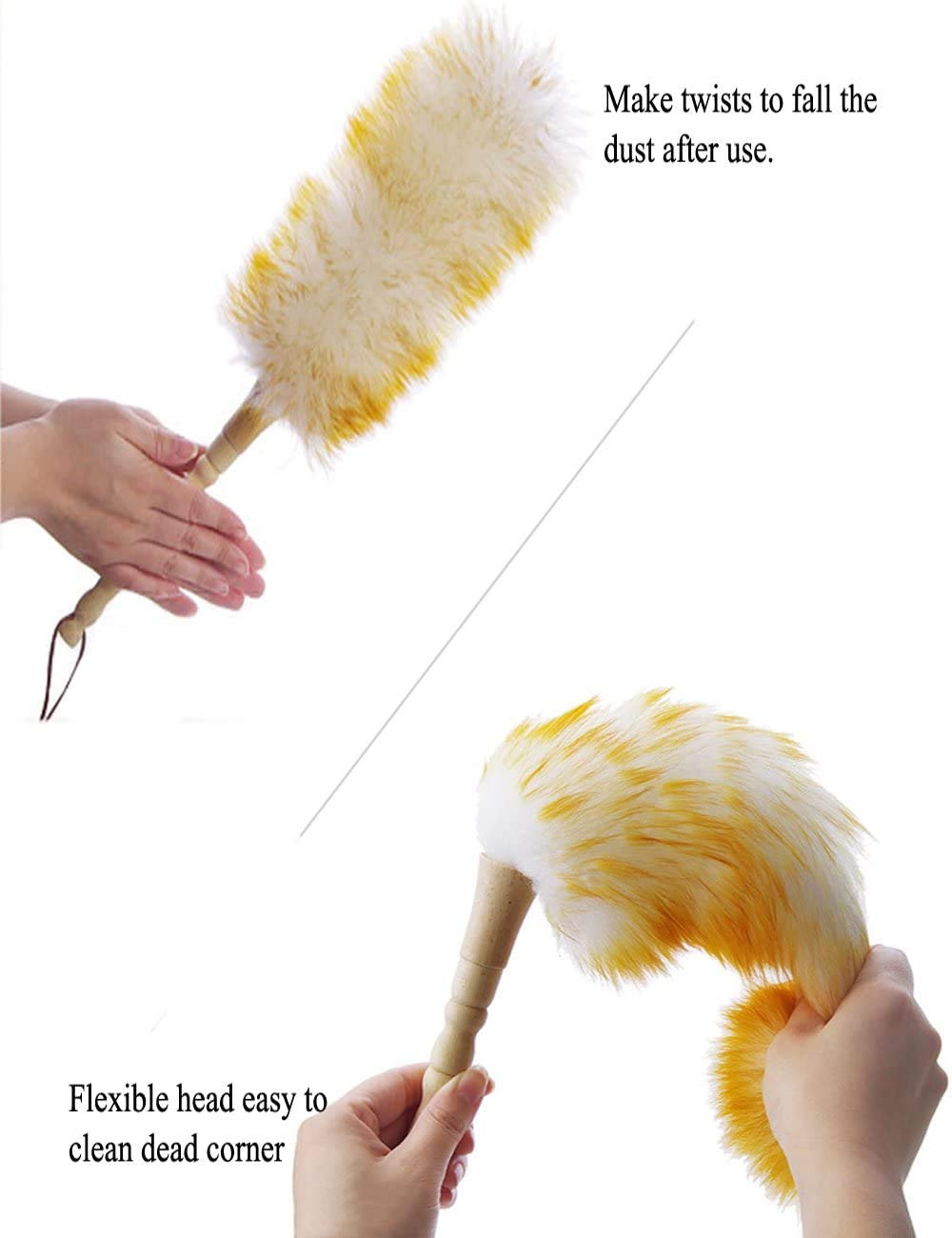 J&A Lambswool Dusters with Solid Wooden Handle