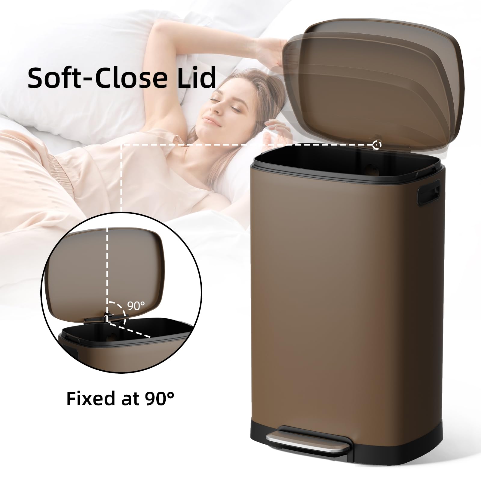 13 Gallon Kitchen Trash Can with Lid