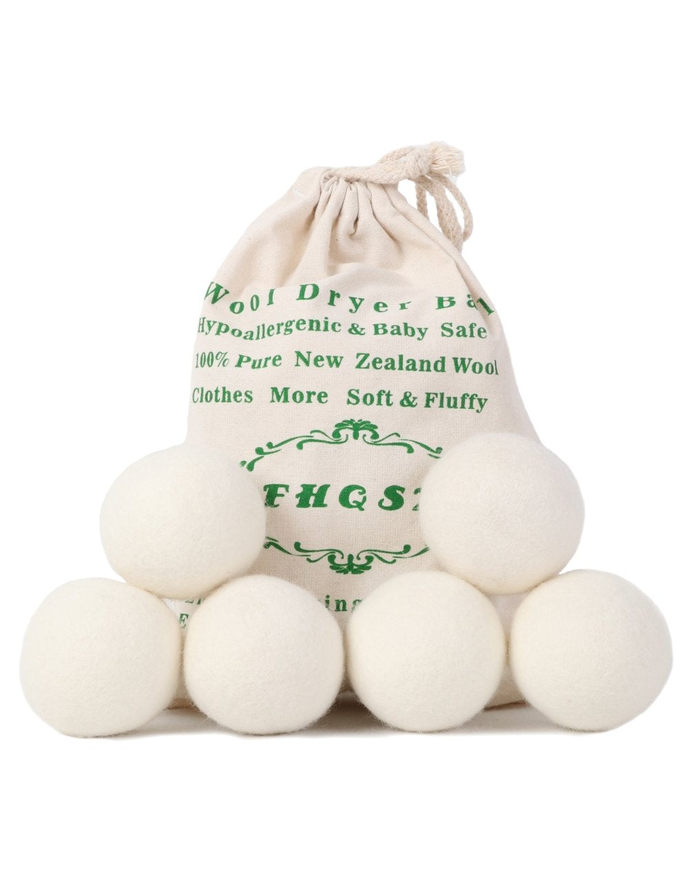 Wool Dryer Balls Organic XL 6 (6 Count)