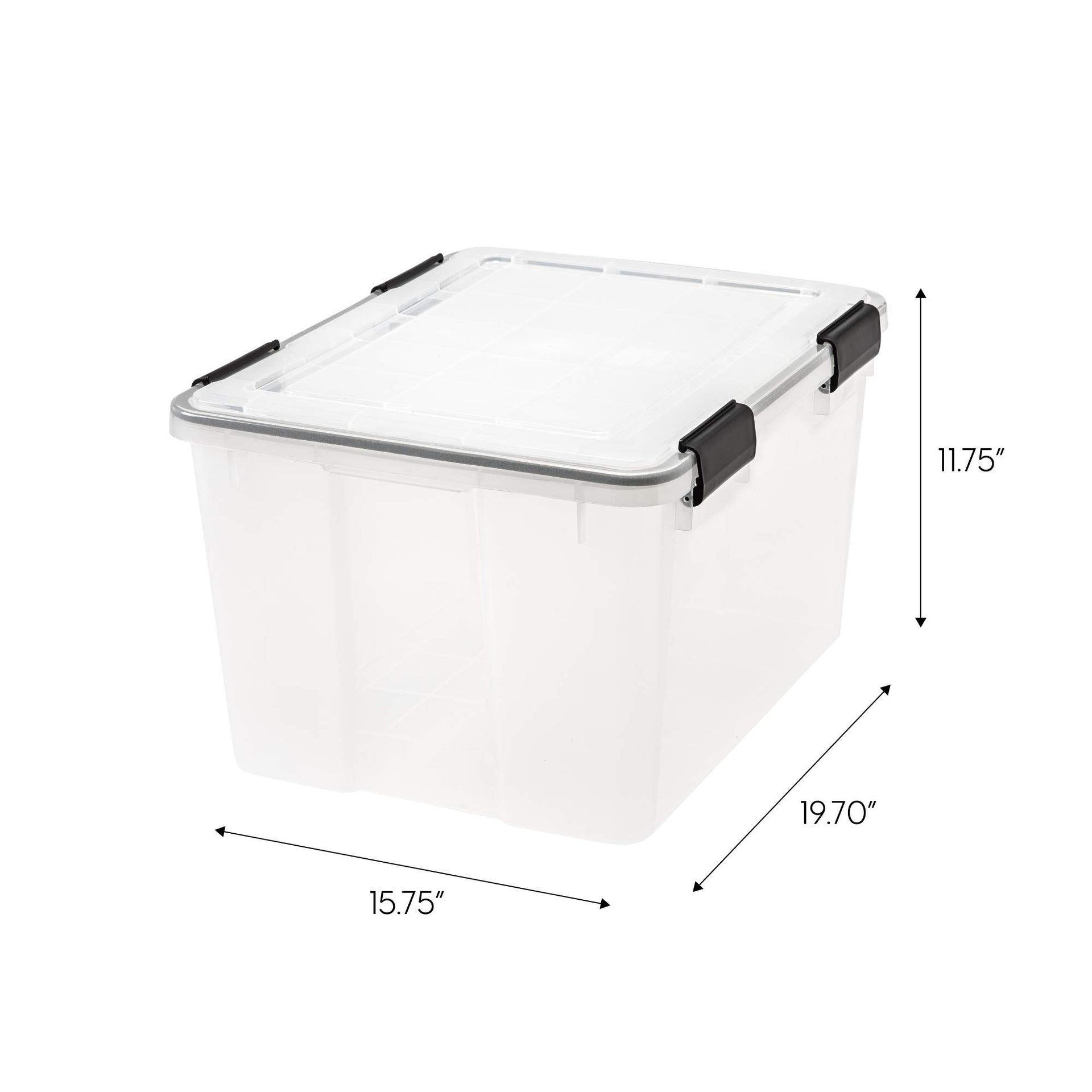 47 Quart WEATHERPRO Plastic Storage Bins with Lids (6 Count)