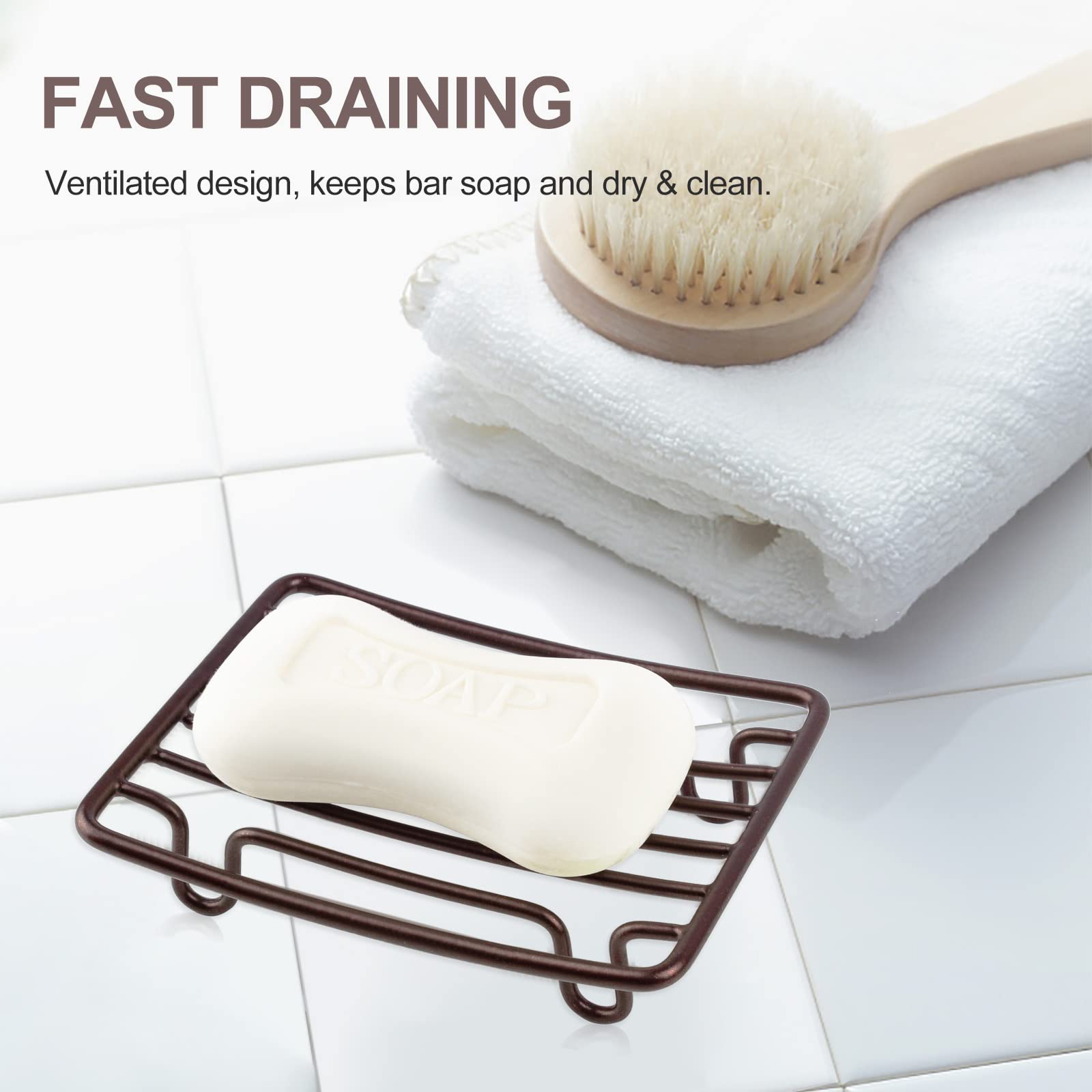 Bar Soap Dish Holder for Shower Bathroom Stainless Steel Rust Proof Self Draining (2 Count)