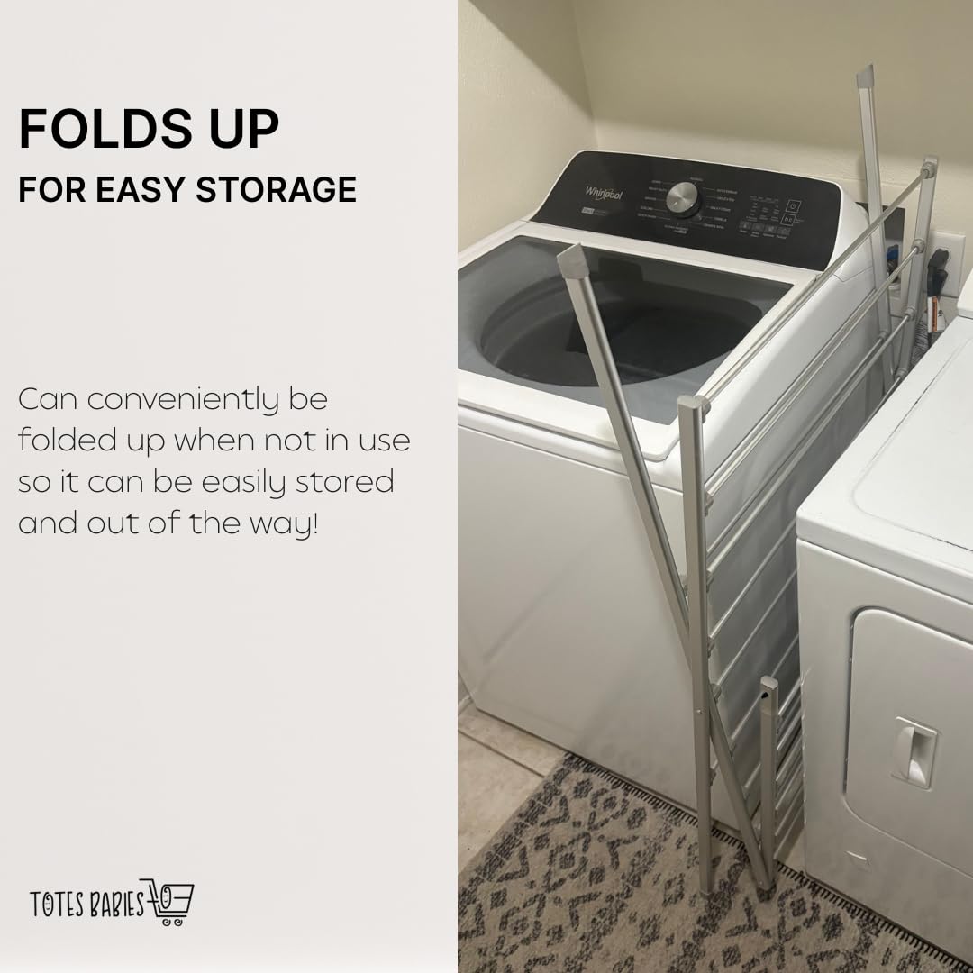 Premium Aluminum Foldable Laundry Rack for Air Drying Clothing