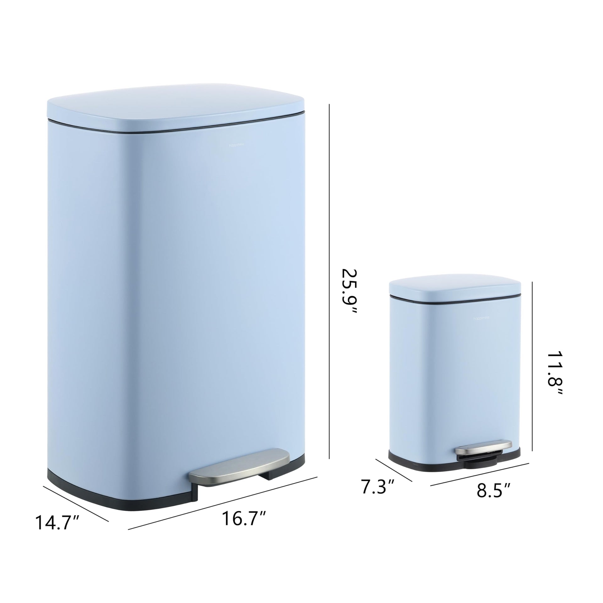 Connor 2 Piece Iron Trash Can (2 Count)