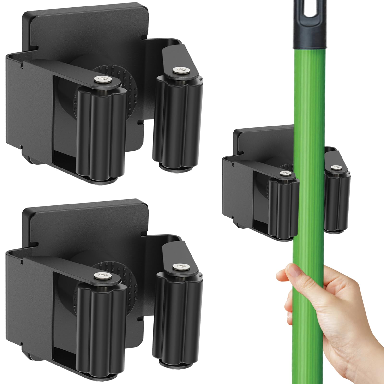 Strong Magnetic Mop Broom Holder (2 Count)