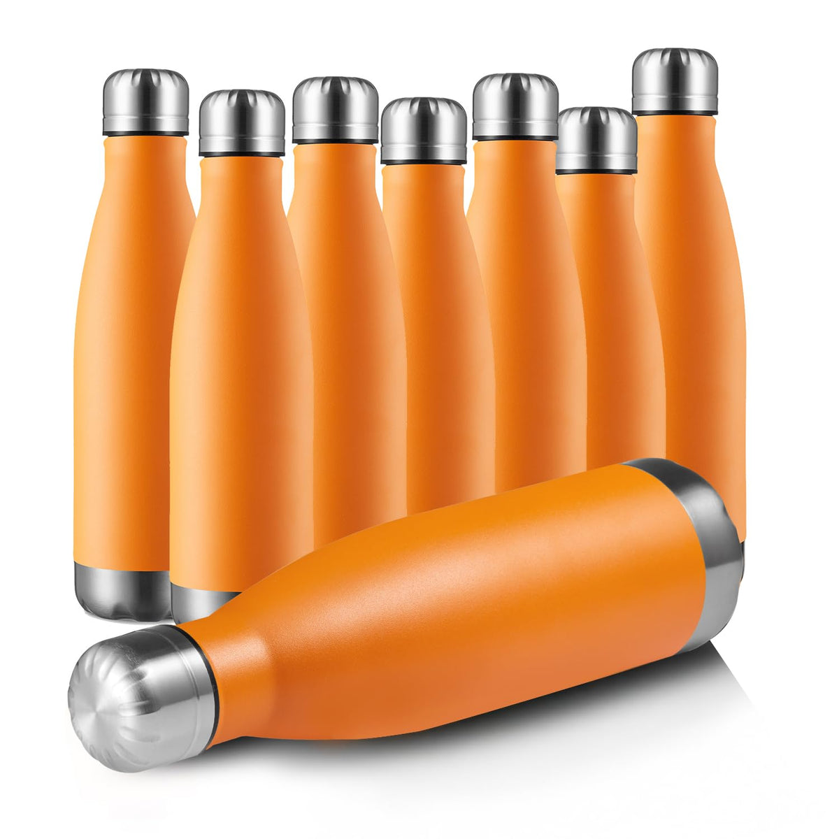 17oz Sport Water Bottle 8 Pack Vacuum Insulated Stainless Steel Leak