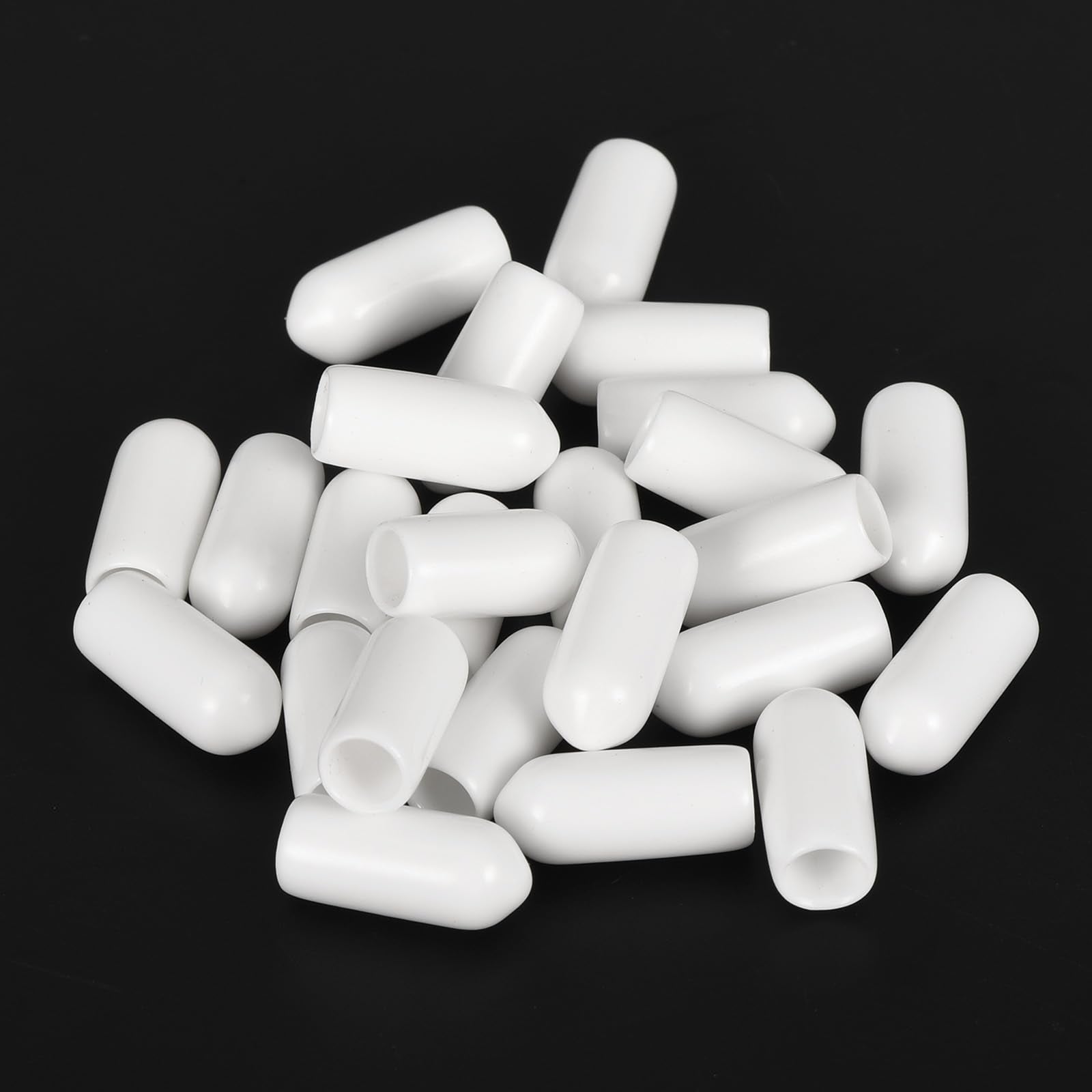 20pcs Rubber End Caps 5.5mm ID Vinyl Round End Cap Cover Screw Thread Protectors White