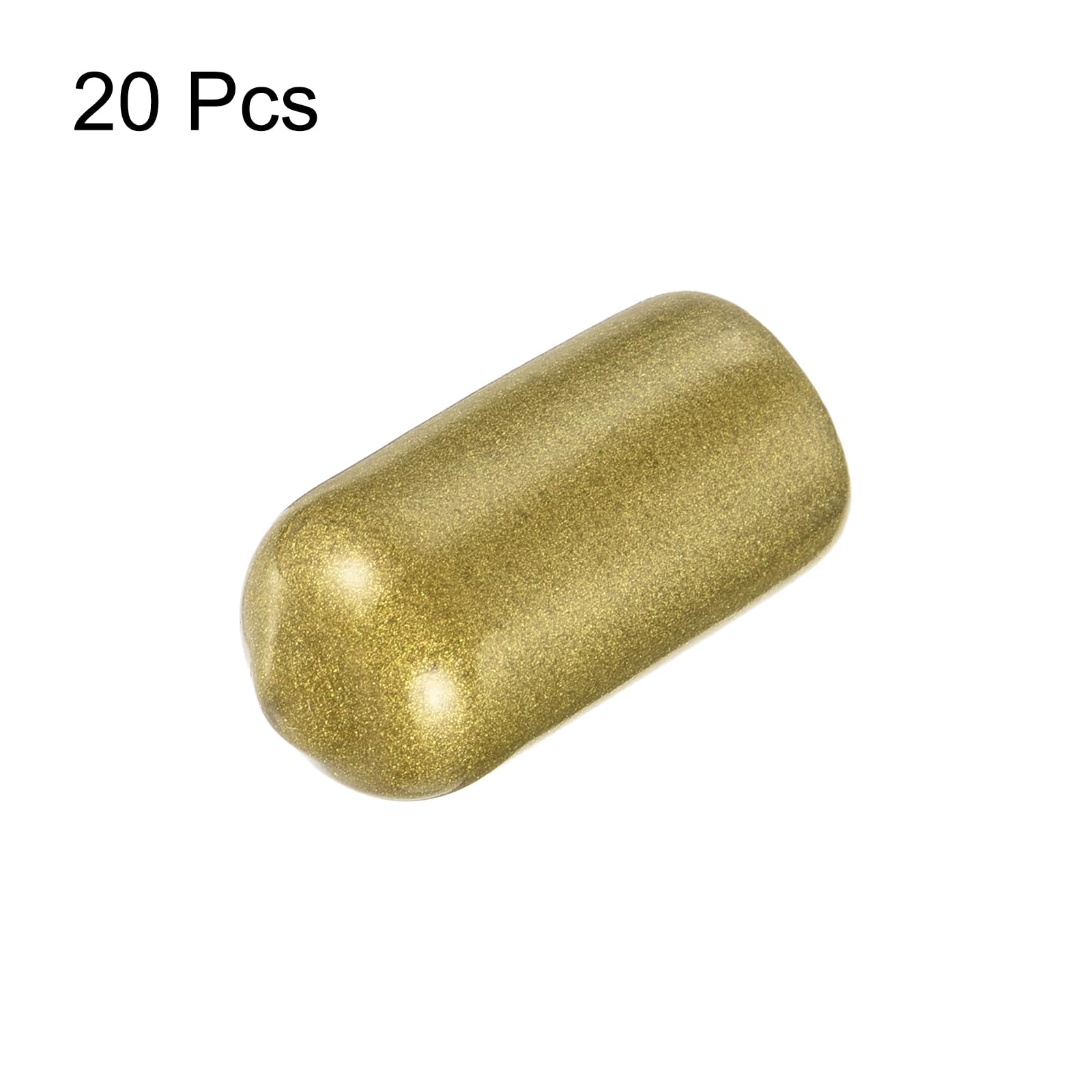 20pcs Rubber End Caps 10mm ID Vinyl Round Tube Bolt Cap Cover Thread Protectors Gold