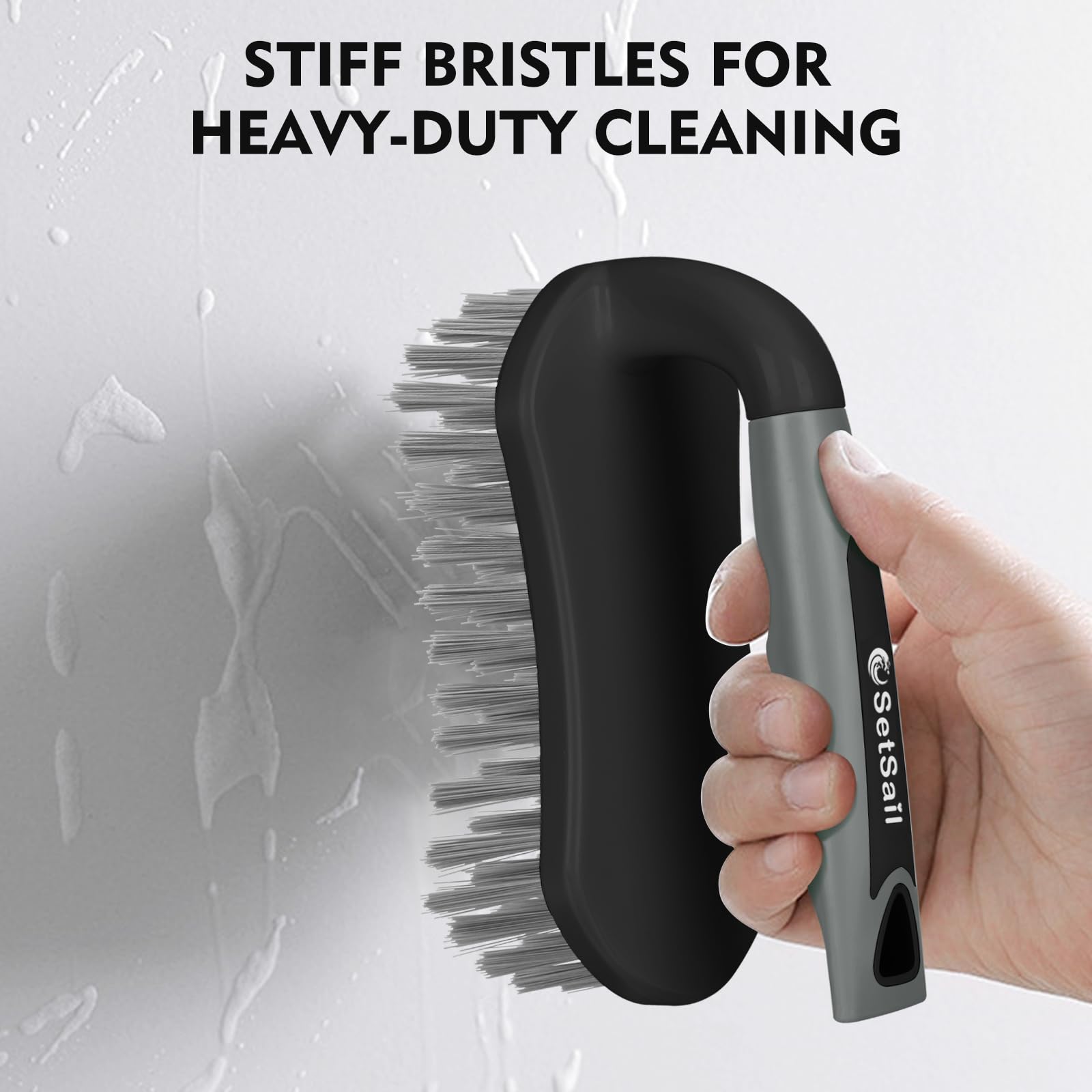 Scrub Brush Stiff Bristle Cleaning Scrubber (4 Count)