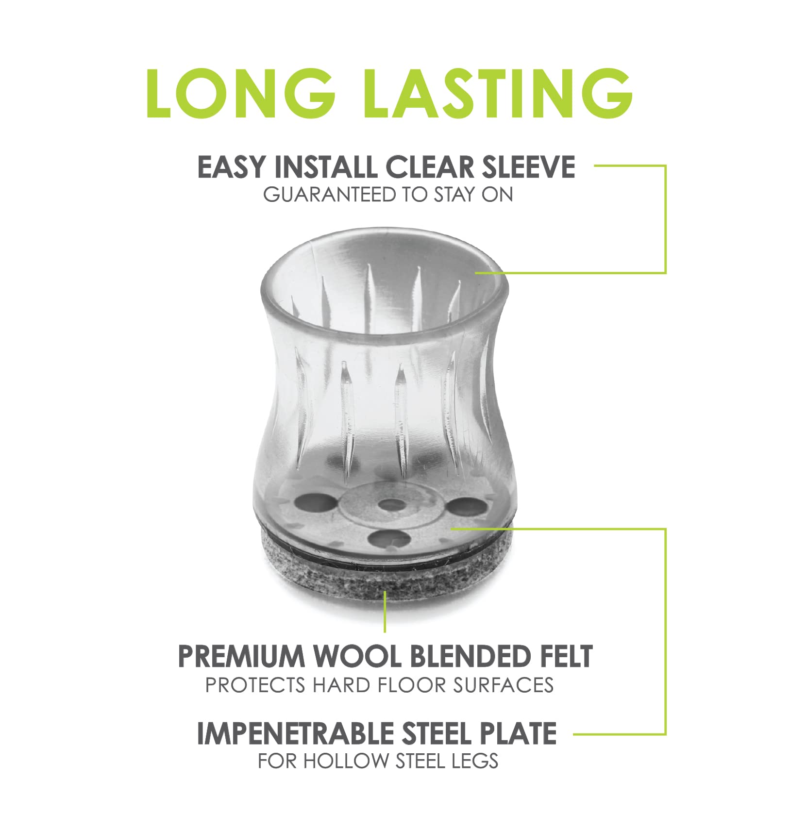 GorillaFelt Chair Leg Floor Protectors for Hardwood Floors