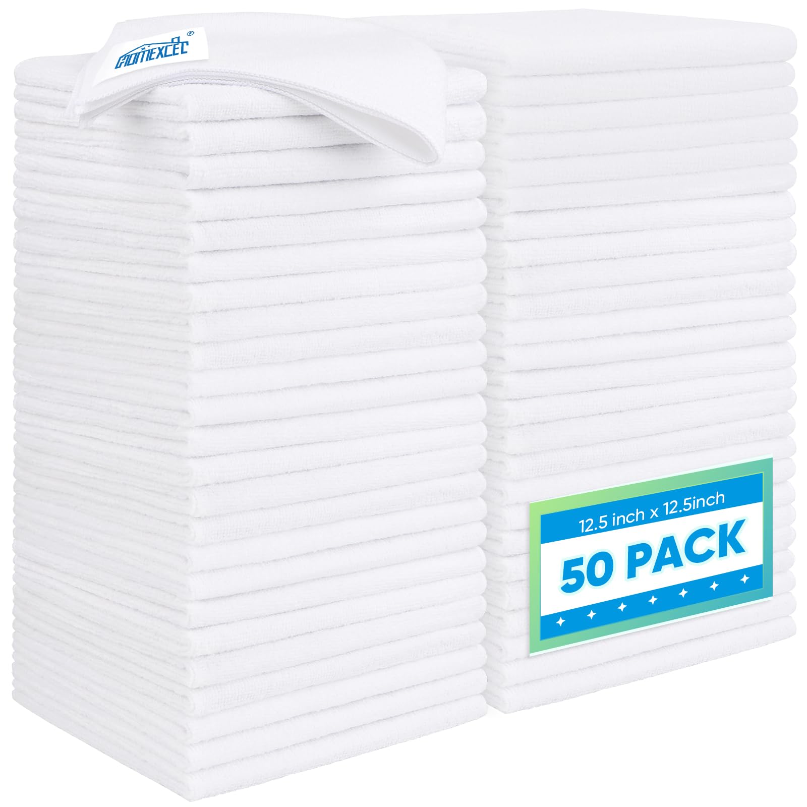 White Microfiber Cleaning Cloth 50 Pack (50 Count)